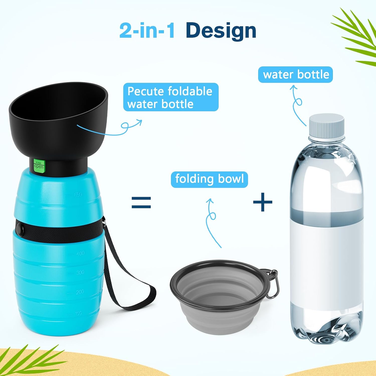 Detalle 2 de pecute Hunde Trinkflasche 500 ml