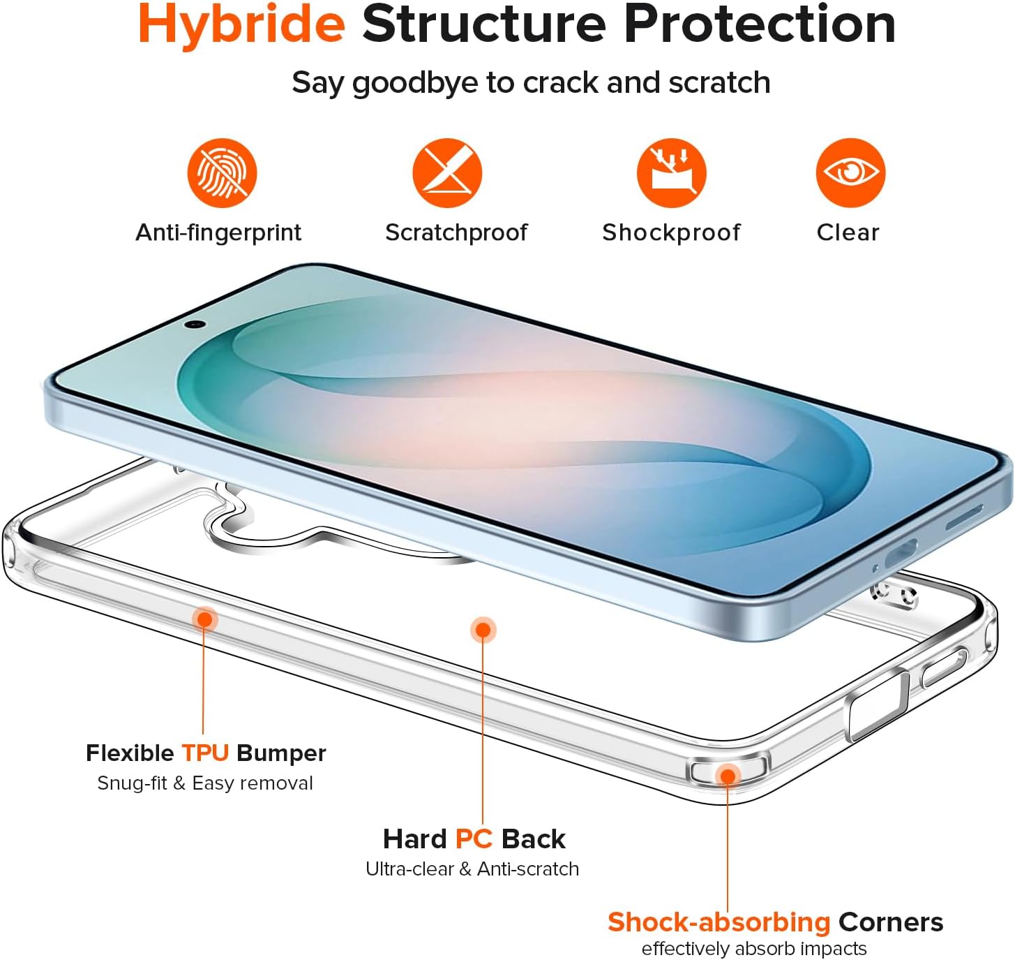 Thumbnail 2 de ivoler Clair Coque pour Samsung Galaxy S26 5G – Transparent, Compatible avec verre trempé (2 pièces) et protection militaire