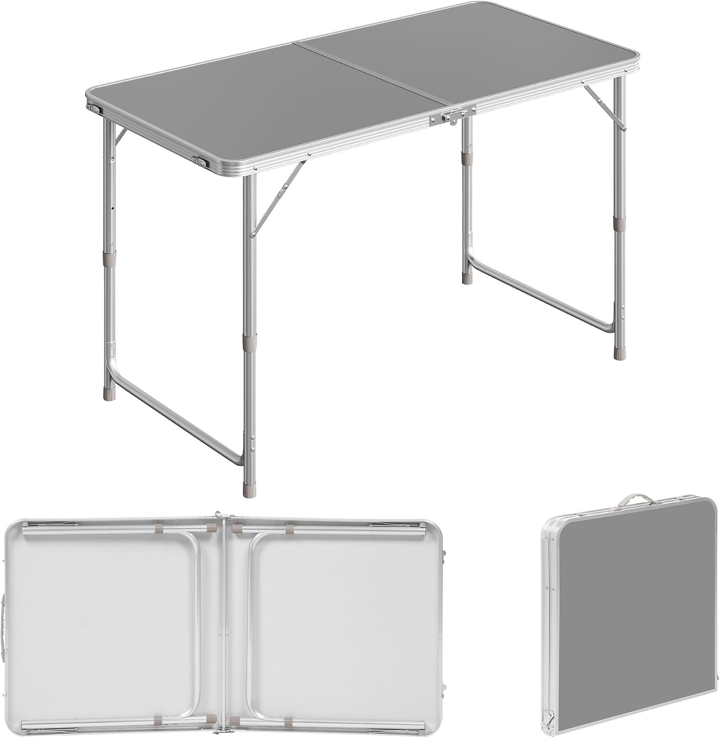 Detalle de WOLTU Campingtisch Klapptisch 120x60 cm – höhenverstellbar, Aluminiumrahmen & MDF-Platte