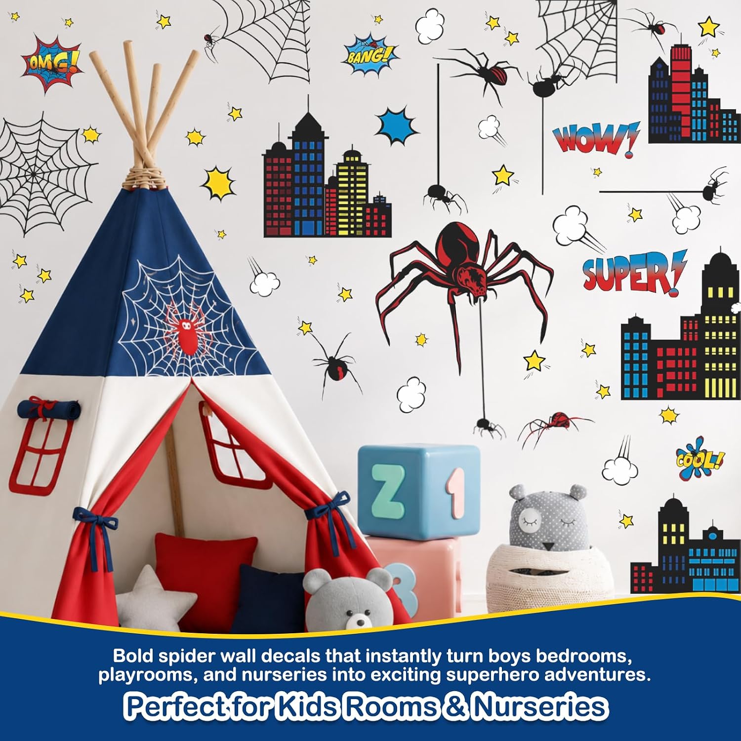 Detalle 2 de Spider Wall Decals, 96-Piece Set
