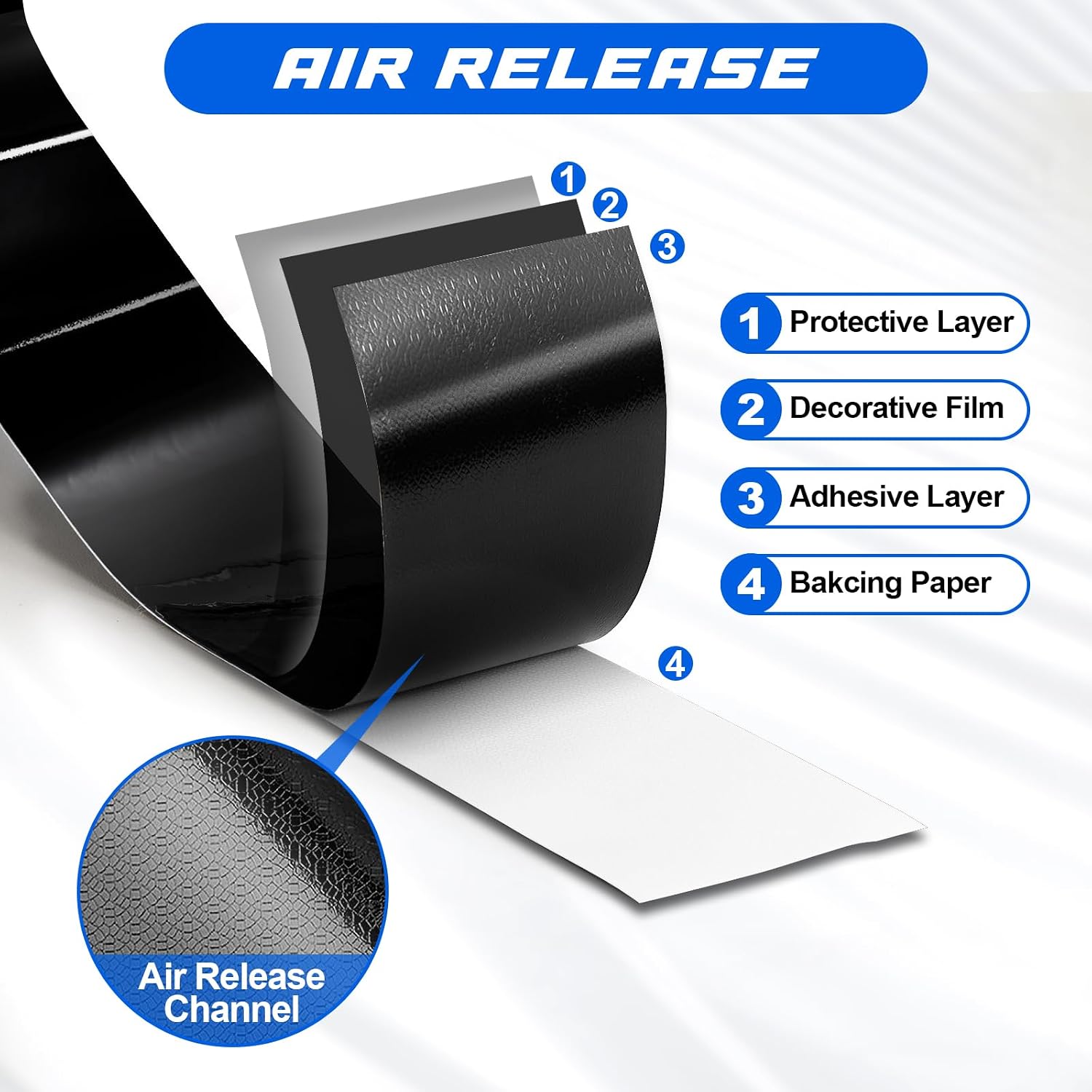 Thumbnail 4 de Spurtar Gloss Black Vinyl Wrap Tape (10cm x 6m) for Cars – Durable, Easy-Apply, Anti-Scratch Protection