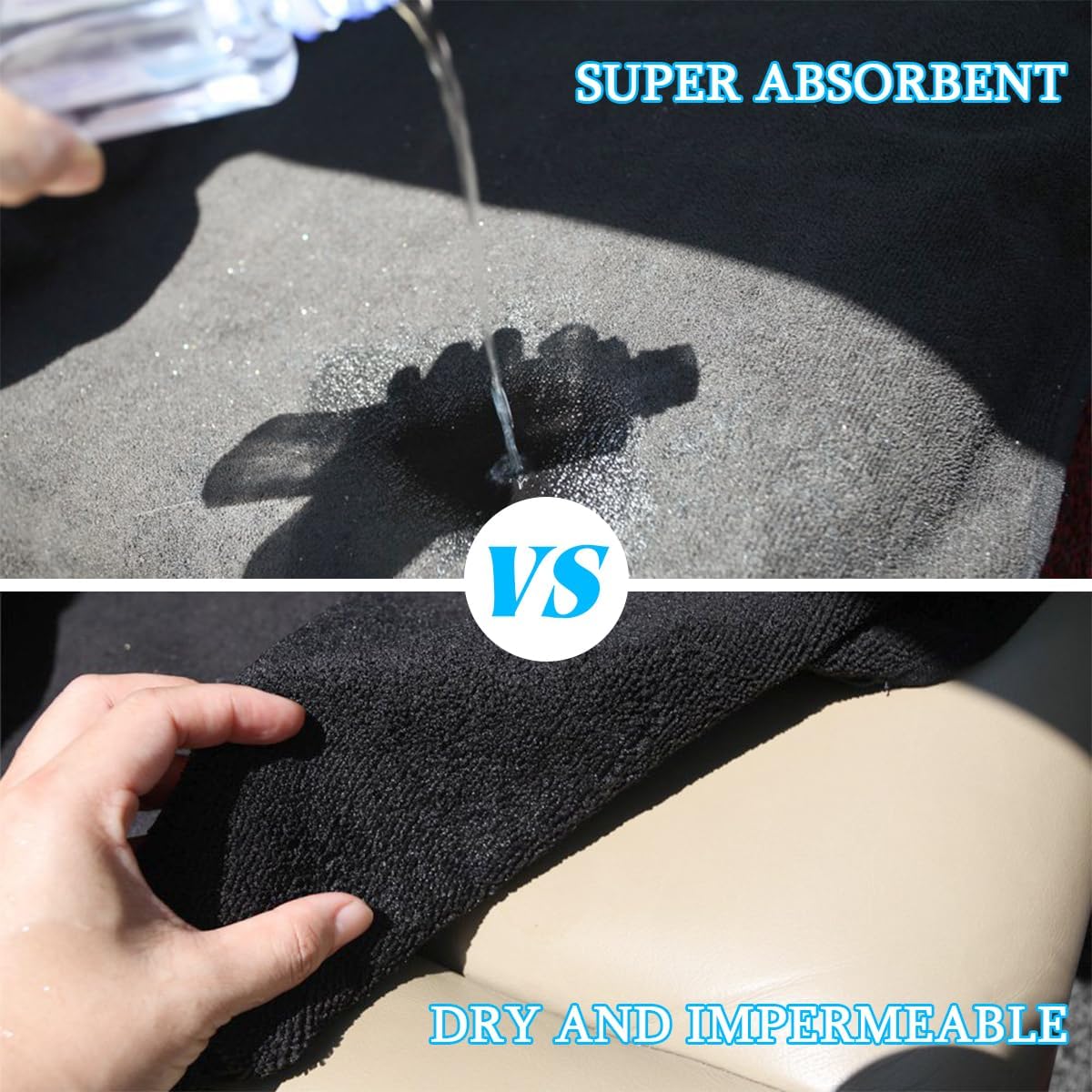 Thumbnail 4 de Mandark 2-Piece Green Terry Cloth Front Seat Covers, Waterproof and Washable