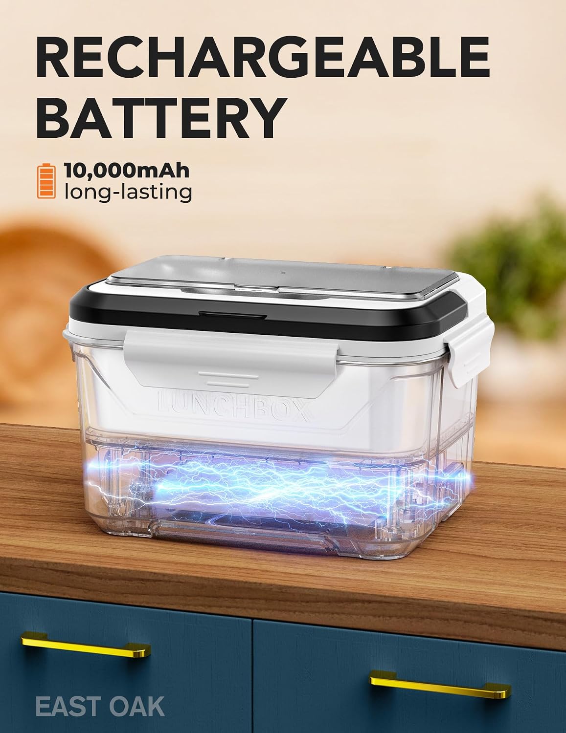Detalle 2 de EAST OAK Cordless Electric Lunch Box 5.5 cups 🍱