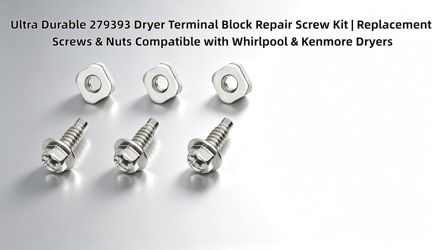 Detalle de Uiivup 279393 Dryer Terminal Block Screw Kit, 3-Pack with Nuts