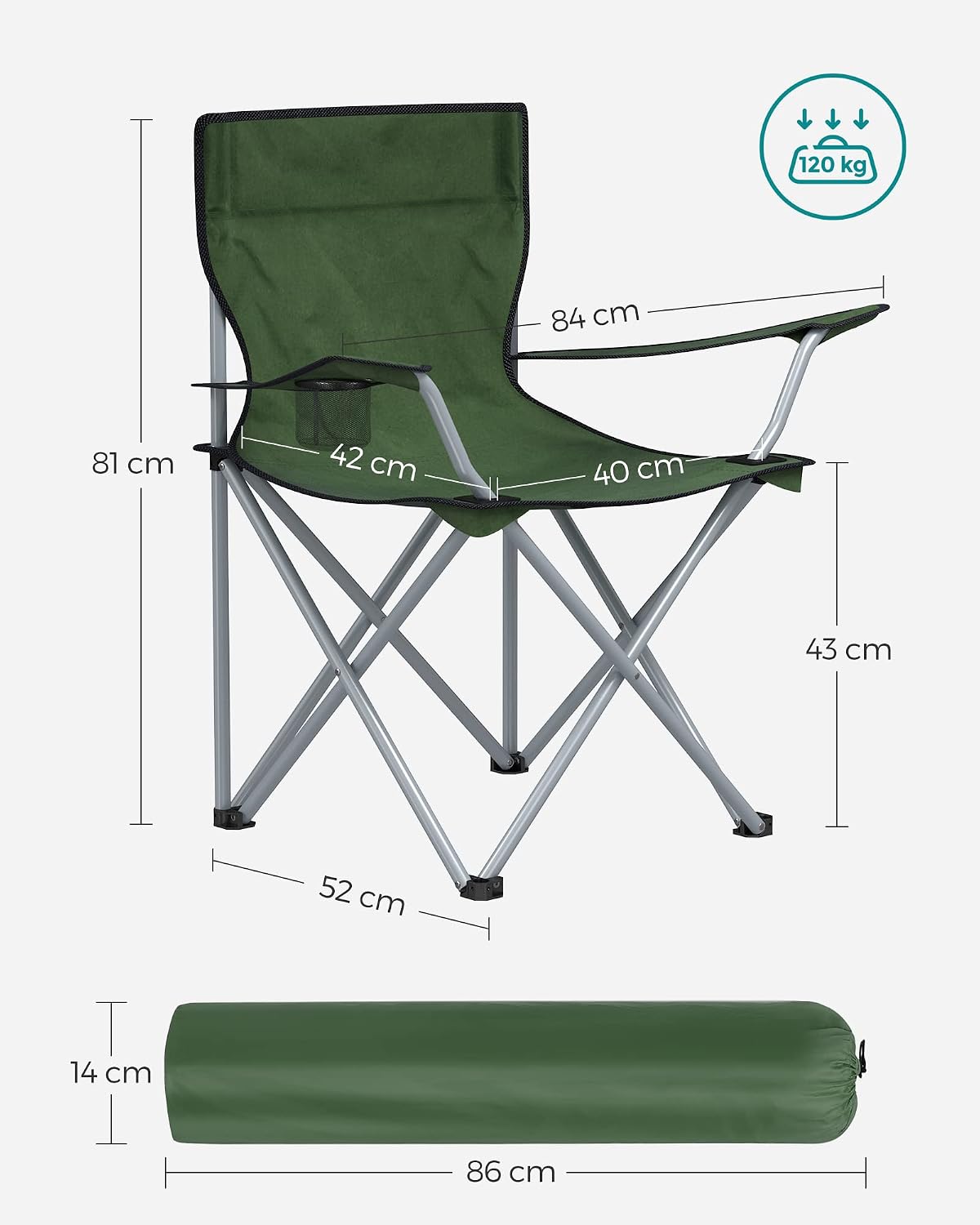 Thumbnail 2 de SONGMICS Chaise Pliante Camping GCB001C01