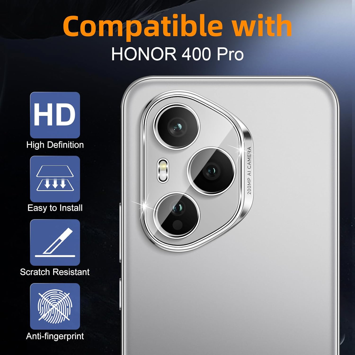 Thumbnail 1 de Vanrain Kameraschutz aus Panzerglas für Honor 400 Pro 5G – 3 Stück, 9H, ultra-klar