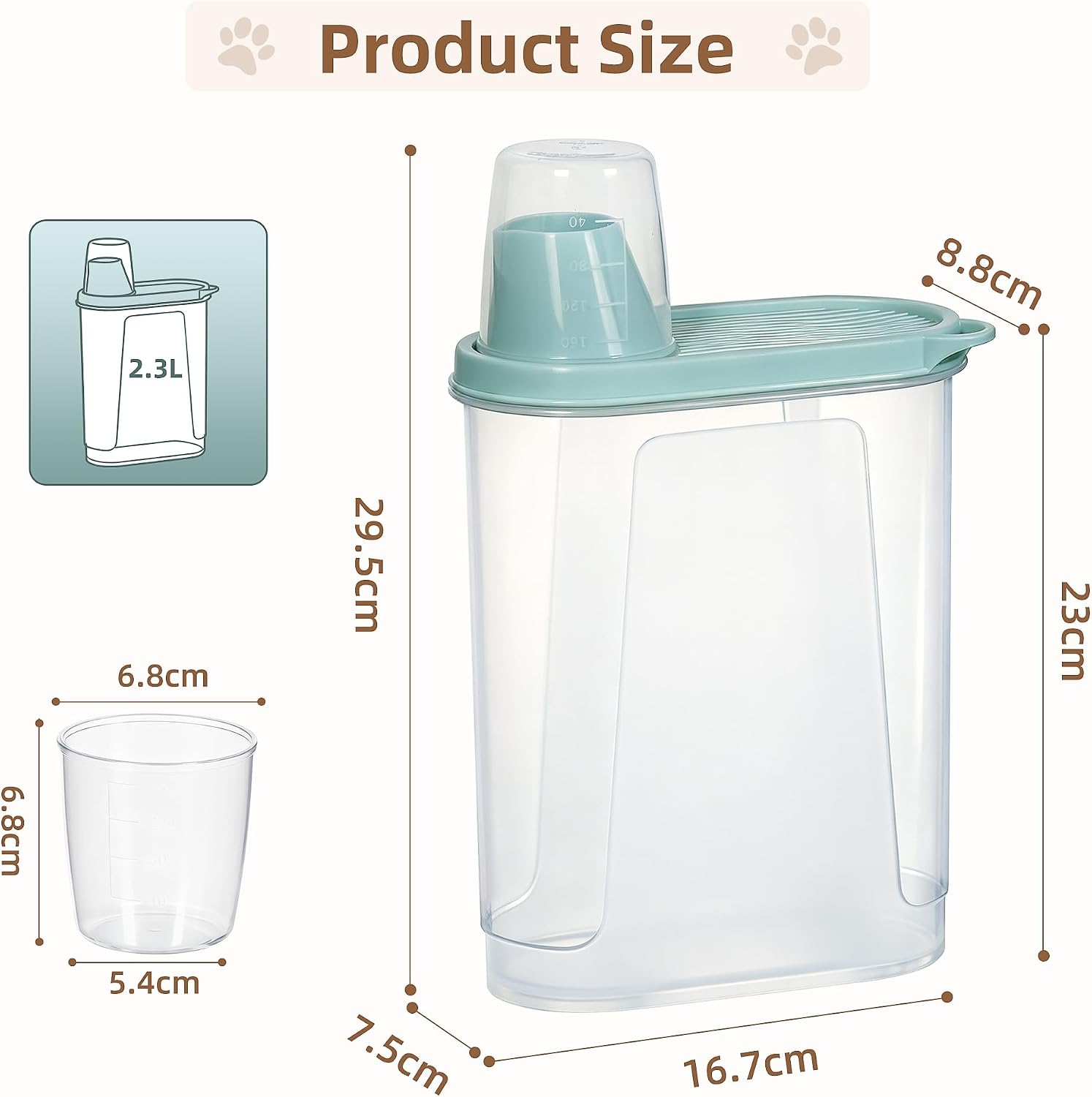 Detalle 2 de Citylife 2 Pack Dog Food Storage Container 2.3 L