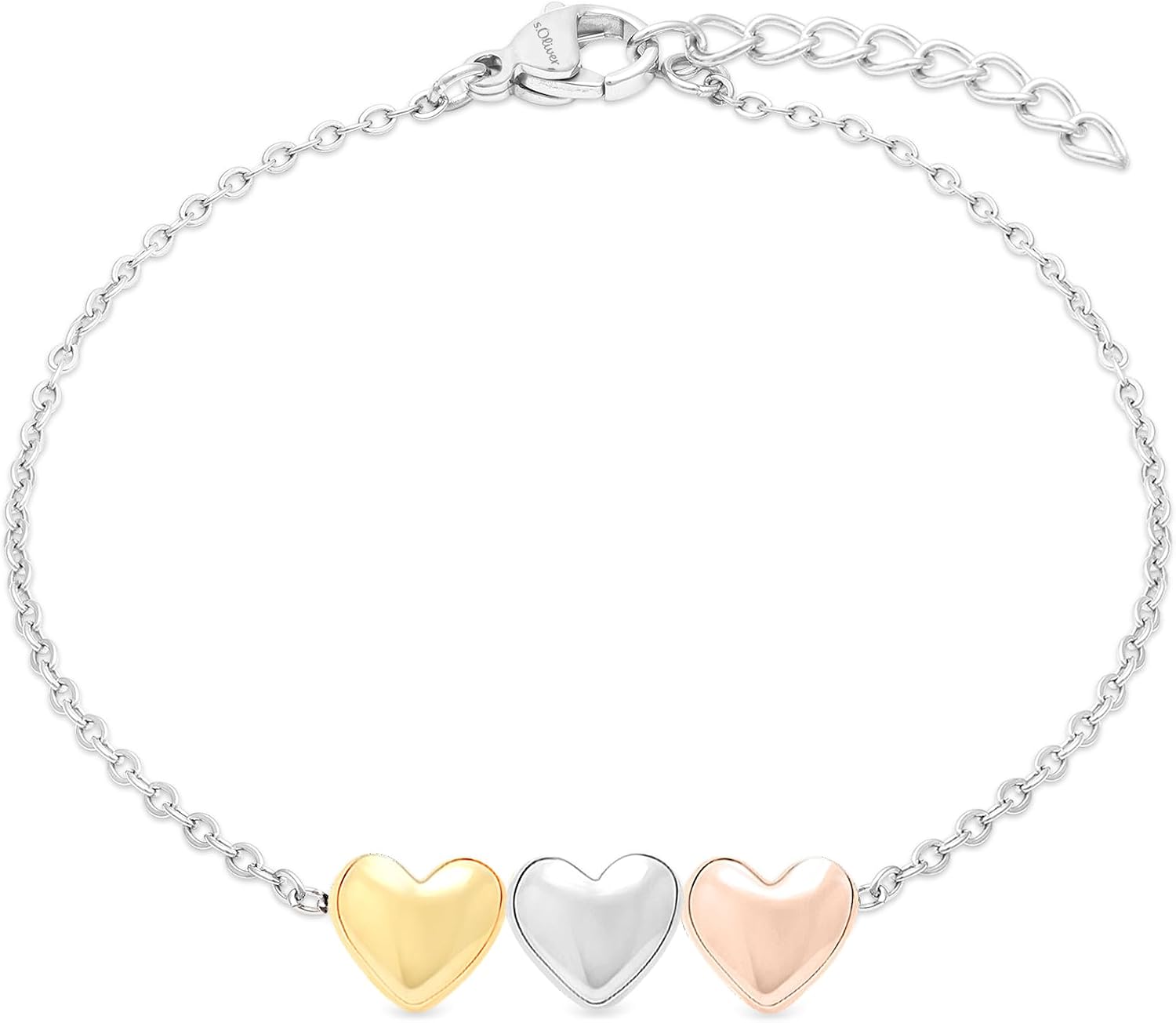 Detalle de s.Oliver Armband aus poliertem Edelstahl – Elegante Ankerkette, verstellbar bis 18 cm