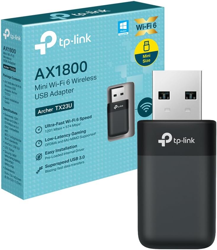 Detalle de TP-Link Archer TX23U: Adattatore USB WiFi 6 AX1800 con driver preinstallato