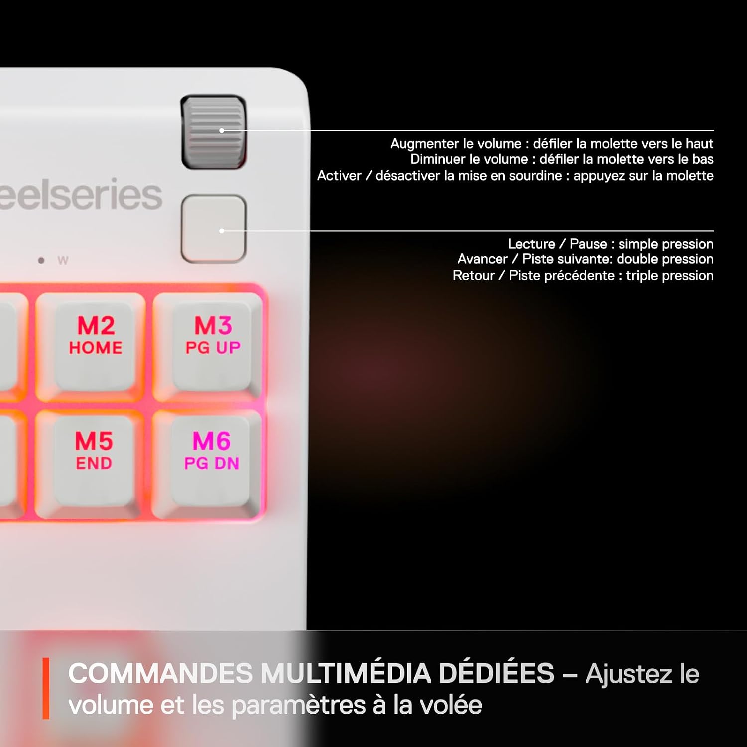 Thumbnail 5 de SteelSeries Apex 3 TKL Blanc Clavier Gaming RGB
