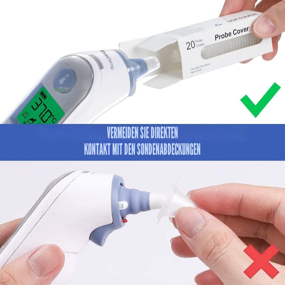 Thumbnail 3 de 100 Stück Braun Fieberthermometer Schutzkappen für Ohrthermometer – Einweg-Ersatzkappen