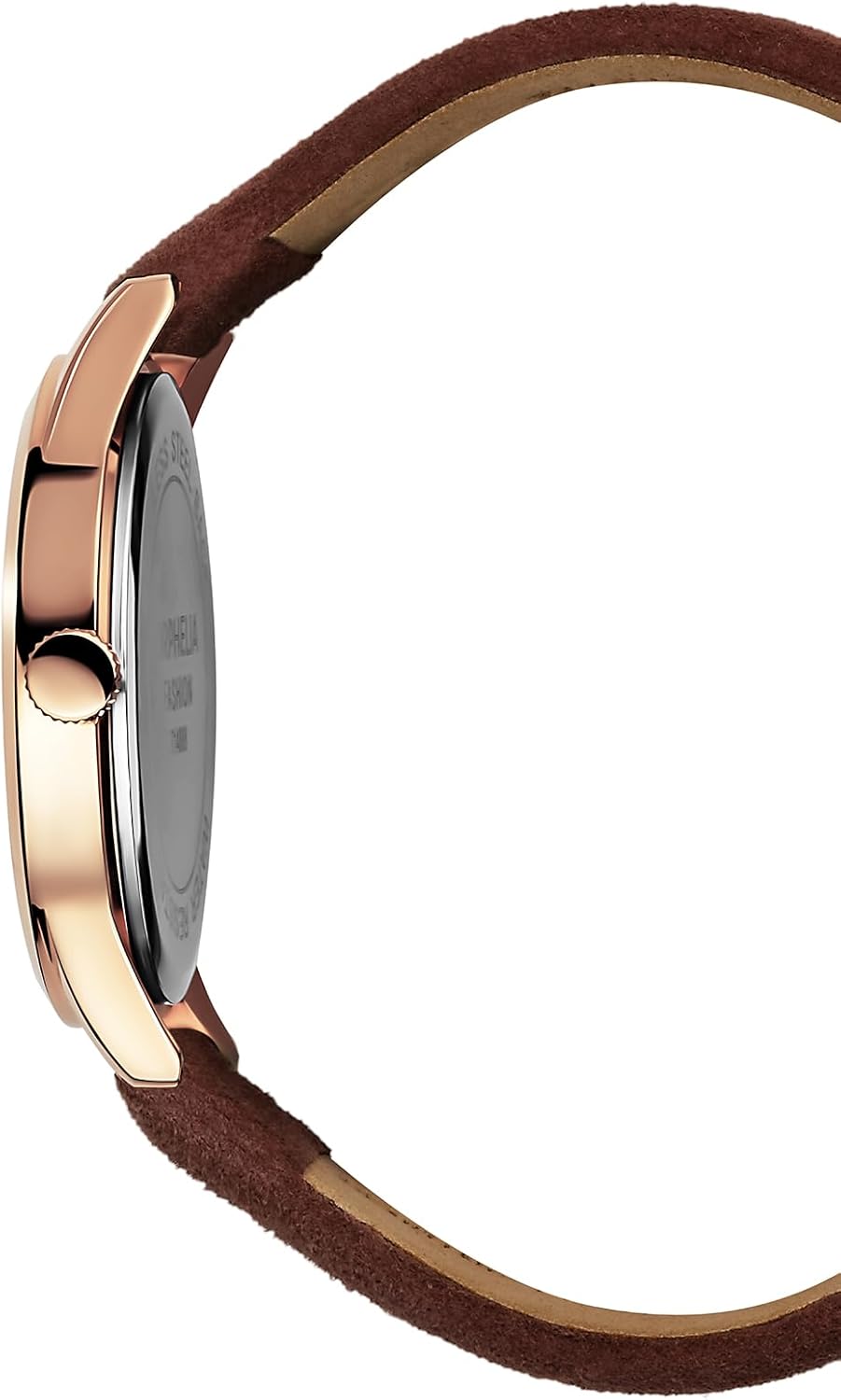 Detalle de Orphelia Fashion Orologio da polso da donna, analogico, Suede in Pelle – cassa oro rosa