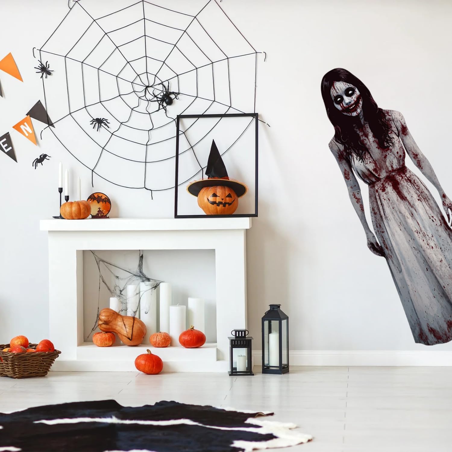 Detalle de HLNIUC Halloween wall decal, 39 x 14 in