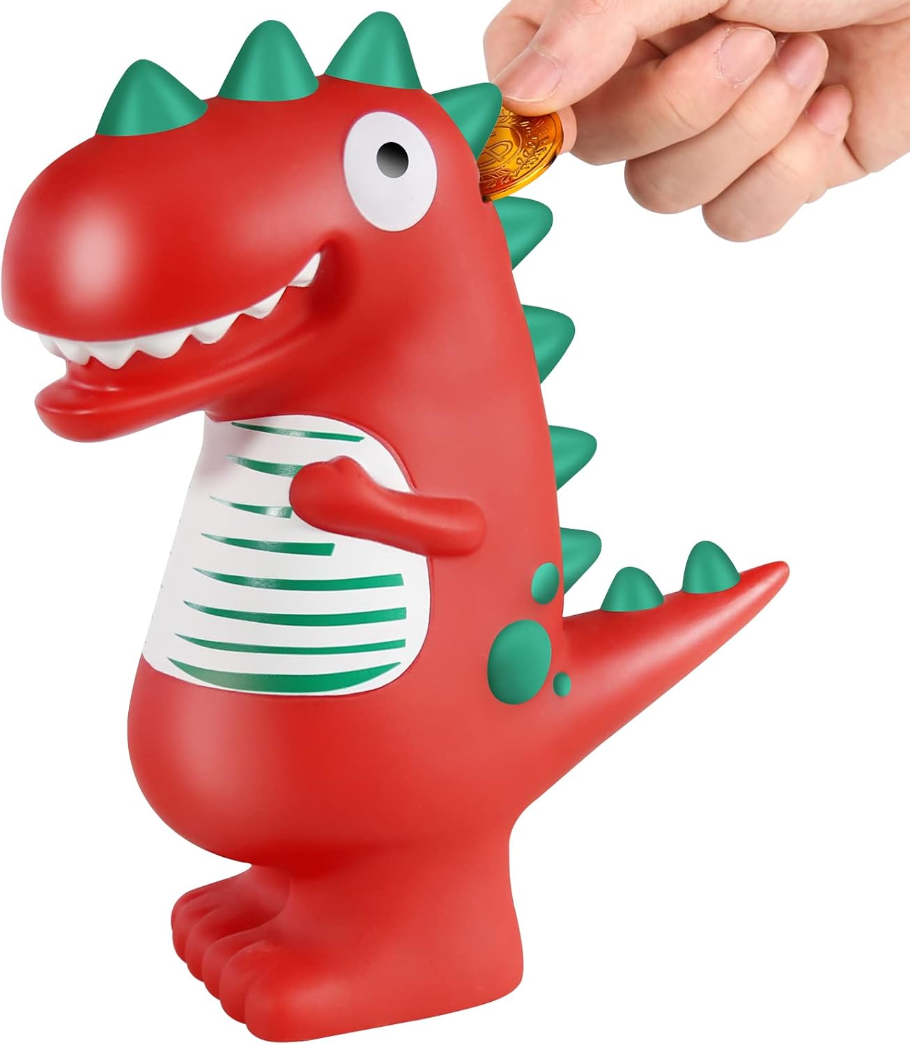 Thumbnail 6 de ALAMHI Tirelire enfant dinosaure (vert) – cadeau ludique pour fille et garçon