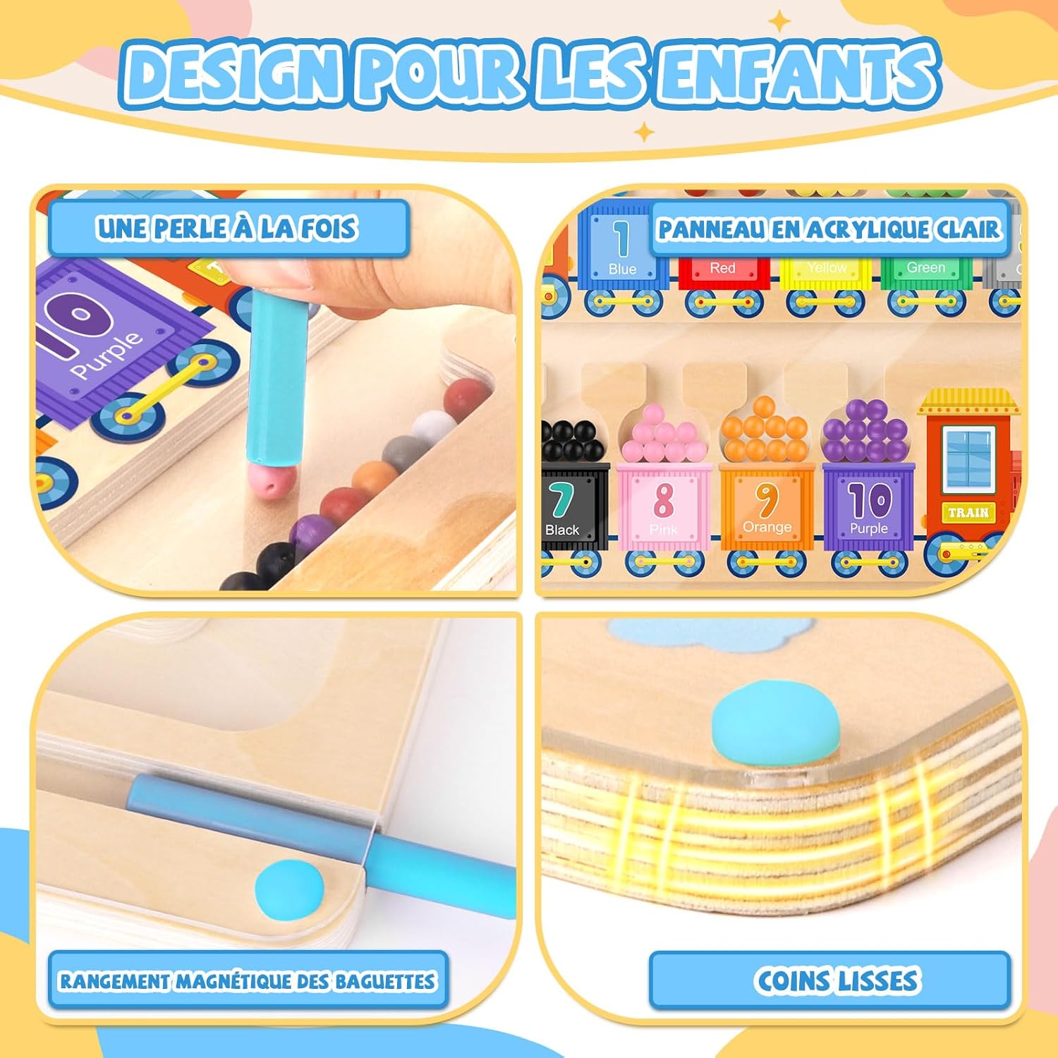 Thumbnail 2 de Jouets Montessori labyrinthe magnétique chiffres et couleurs pour enfants dès 3 ans