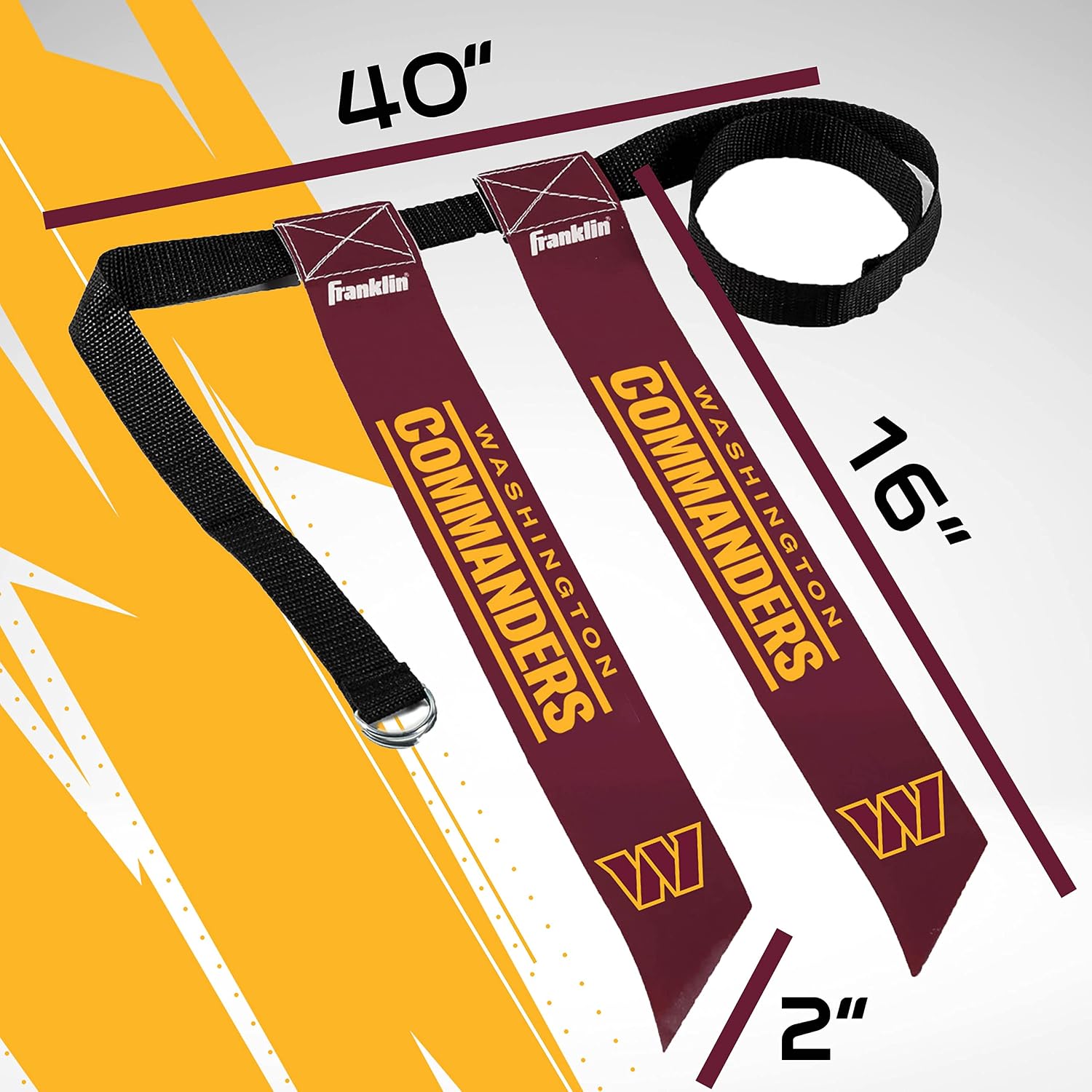 Detalle de Franklin Sports NFL Team Flag Football Sets (Belts + Flags) — Washington Commanders Edition