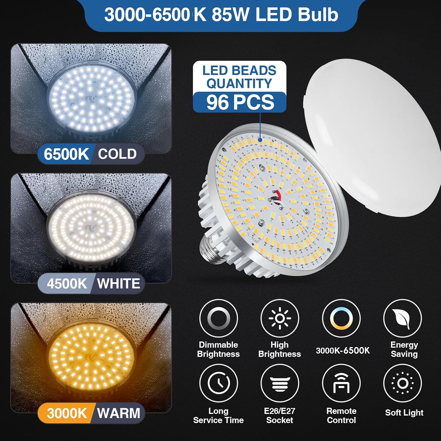 Thumbnail 1 de EMART 40x40cm Softbox Lighting Kit with 85W LED Bulbs