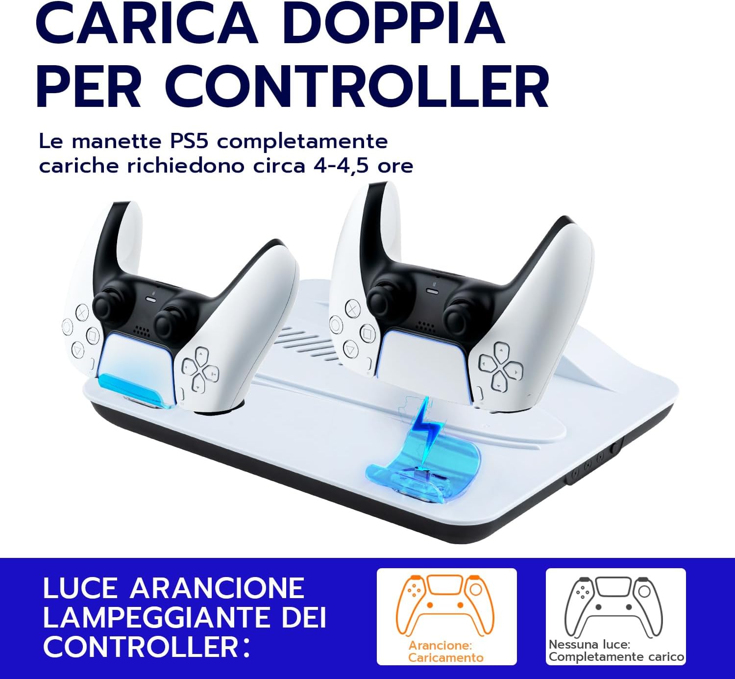 Detalle 2 de Wigearss Supporto verticale di raffreddamento PS5 con doppio caricatore per DualSense (PS5/PS5 Slim/PS5 Pro, Disc e Digital)