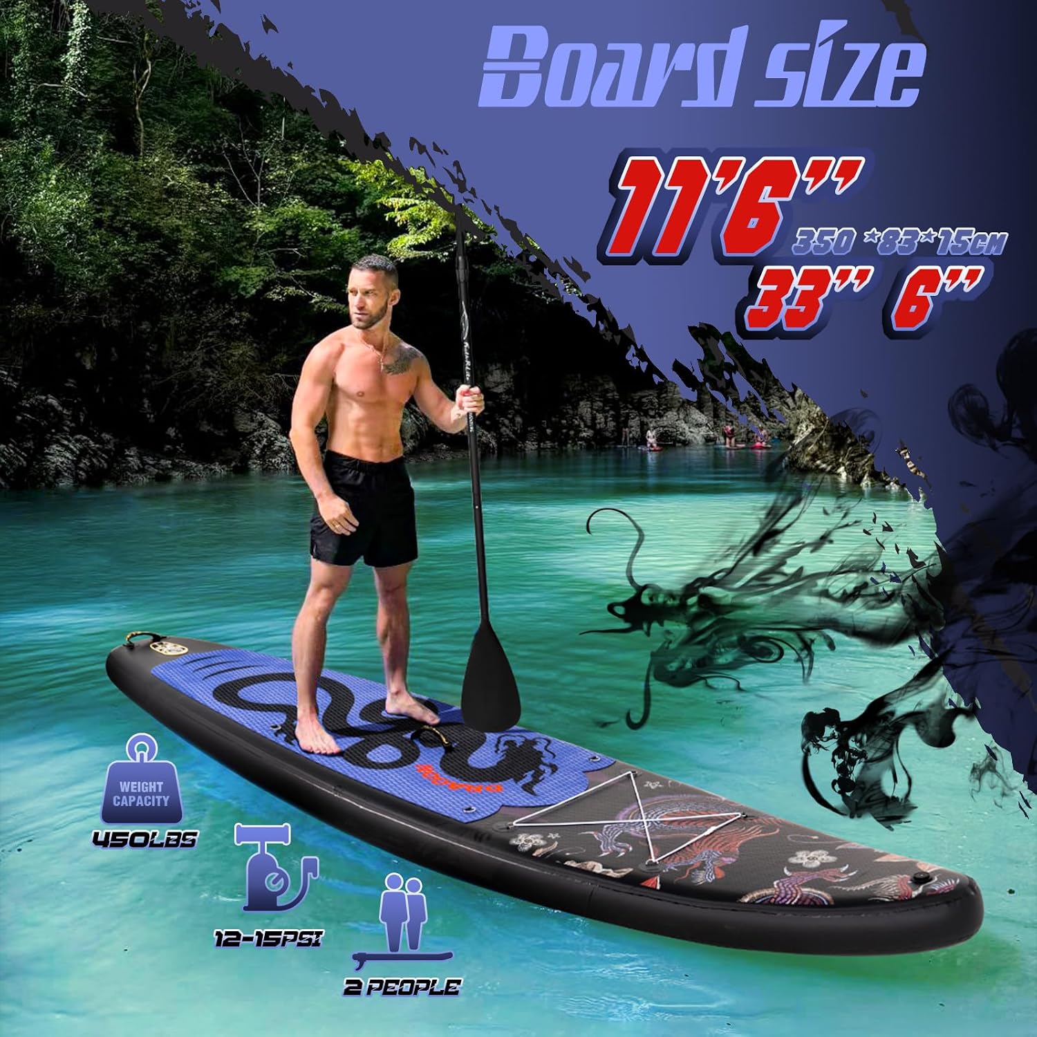 Thumbnail 1 de FEATH-R-LITE Inflatable Ultra-Light Stand Up Paddle Board (10'×30'' / 10'6''×33'') with SUP Accessories