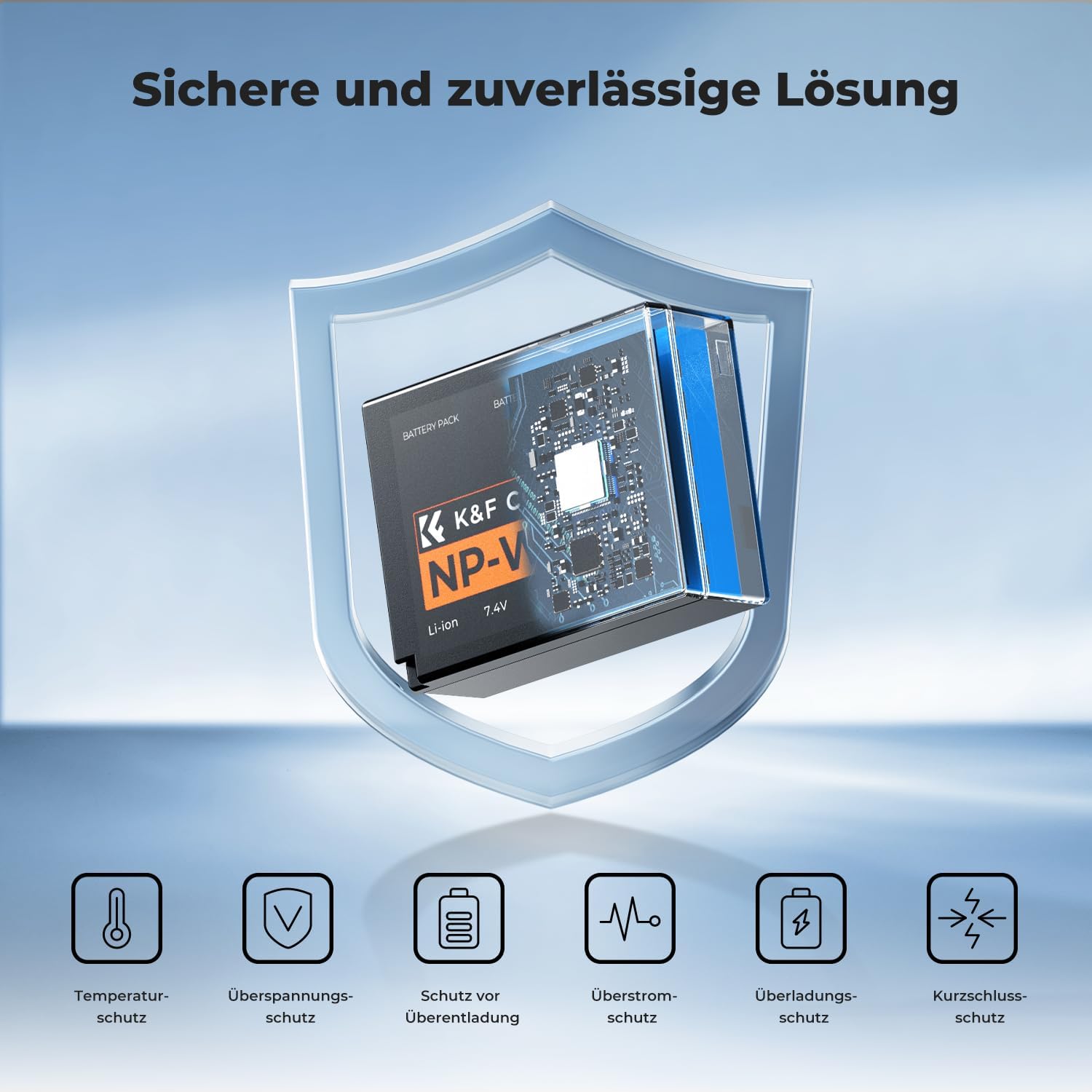 Thumbnail 5 de K&F CONCEPT NP-W126 / NP-W126S Akku (2er-Set) + Dual-Slot Schnellladegerät mit USB-C und Micro-USB – kompatibel mit Fujifilm