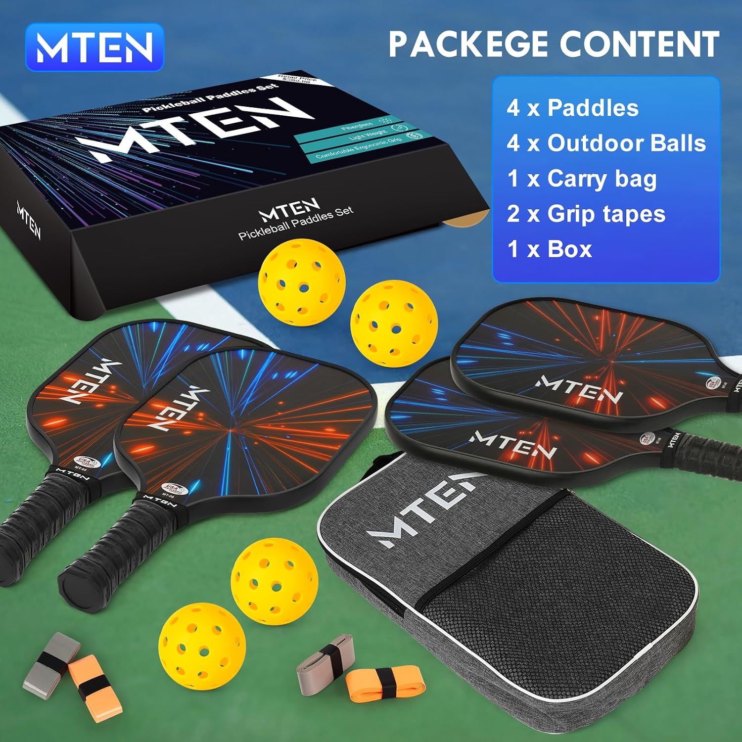Thumbnail 5 de MTEN Pickleball Paddle Set of 4