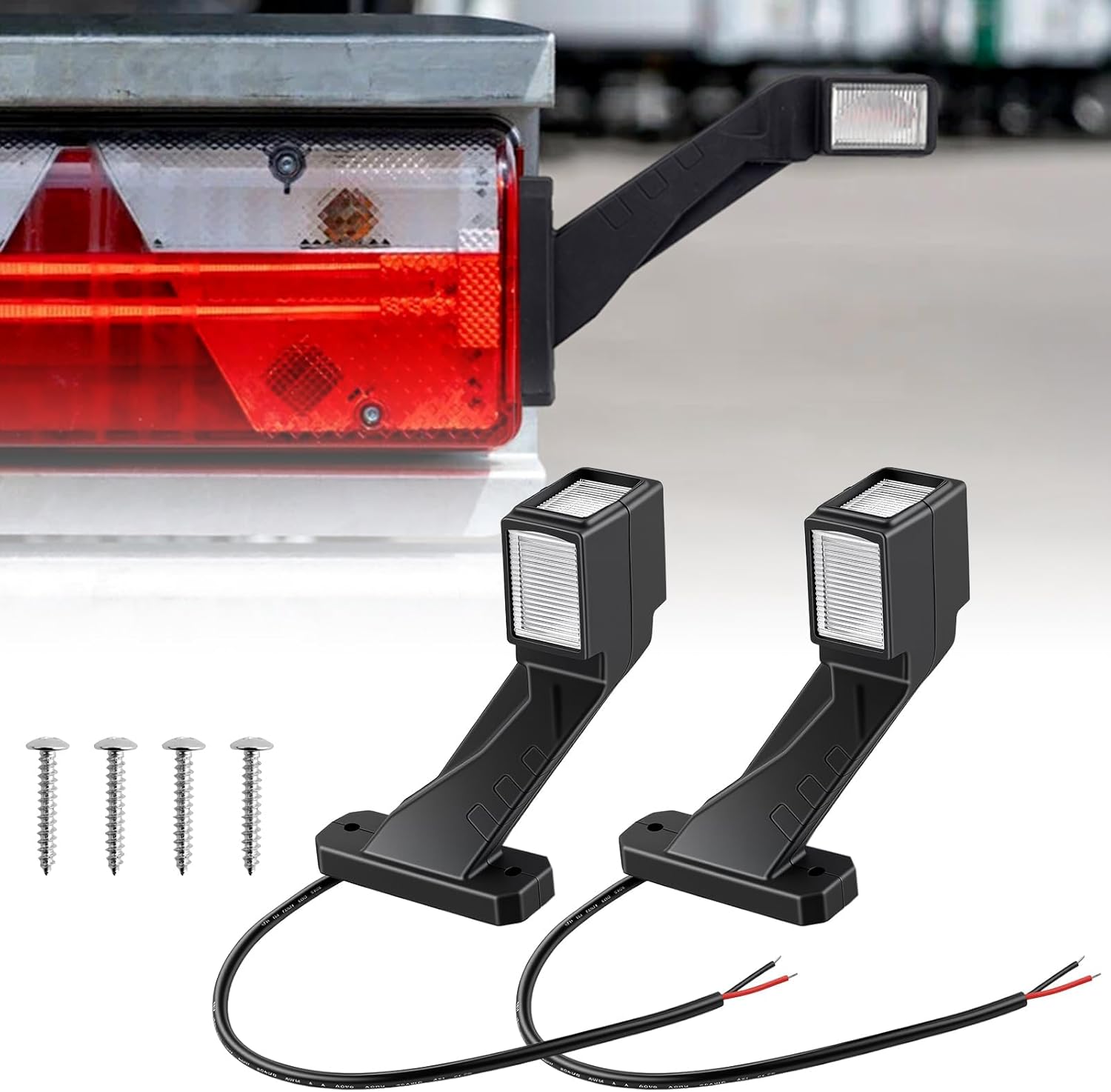 Thumbnail 6 de Justech 2pcs LED Side Marker Lights (Triple Colour) 12–30V, IP65, 74mm for Truck Trailer, Lorry, RV & Caravan