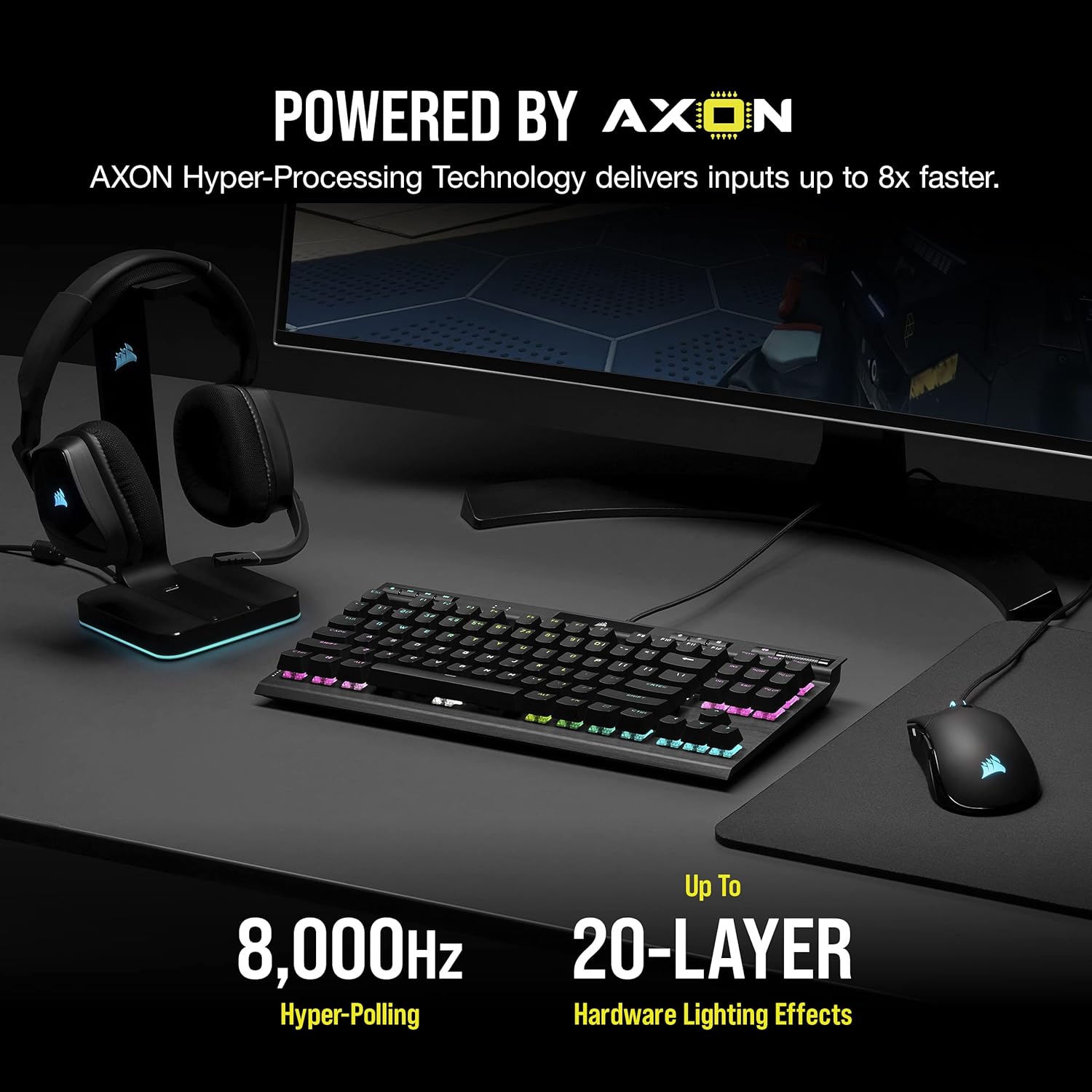 Thumbnail 3 de Corsair K70 RGB TKL Champion Series Optical-Mechanical Keyboard (UK Layout)