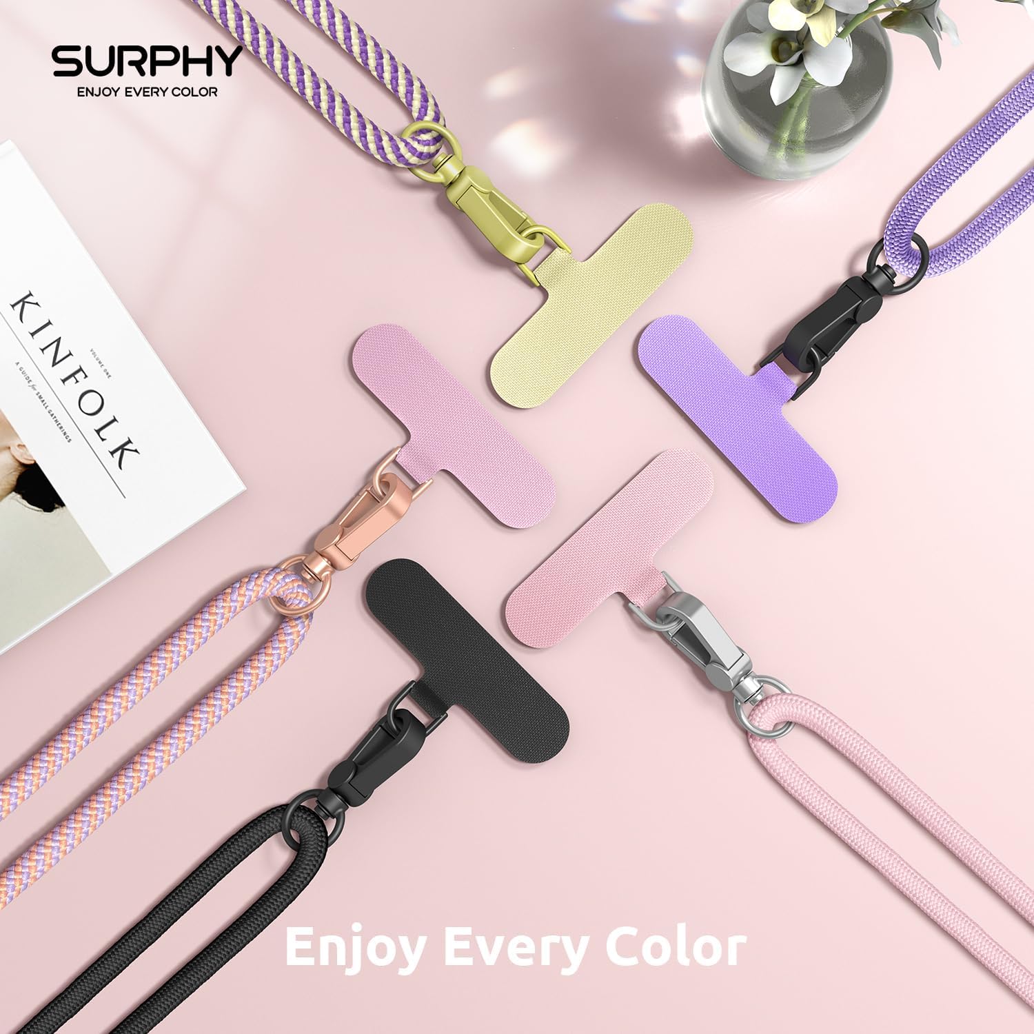 Thumbnail 6 de SURPHY Crossbody Phone Lanyard, Adjustable 17–32-Inch Strap, 2 Tether Tabs