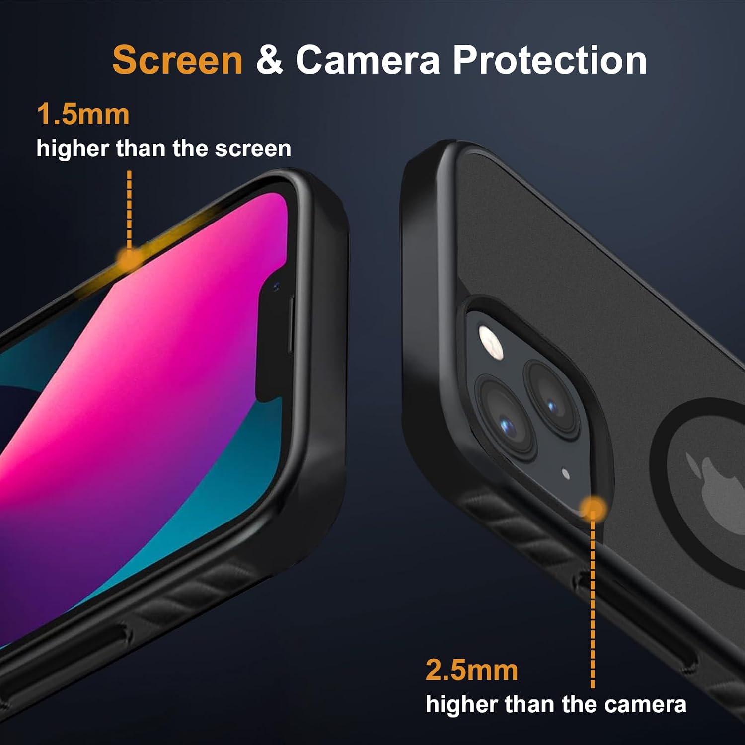 Thumbnail 4 de Coque magnétique jrester pour iPhone 13 avec support + protections écran et caméra (TPU/PC) – Noir