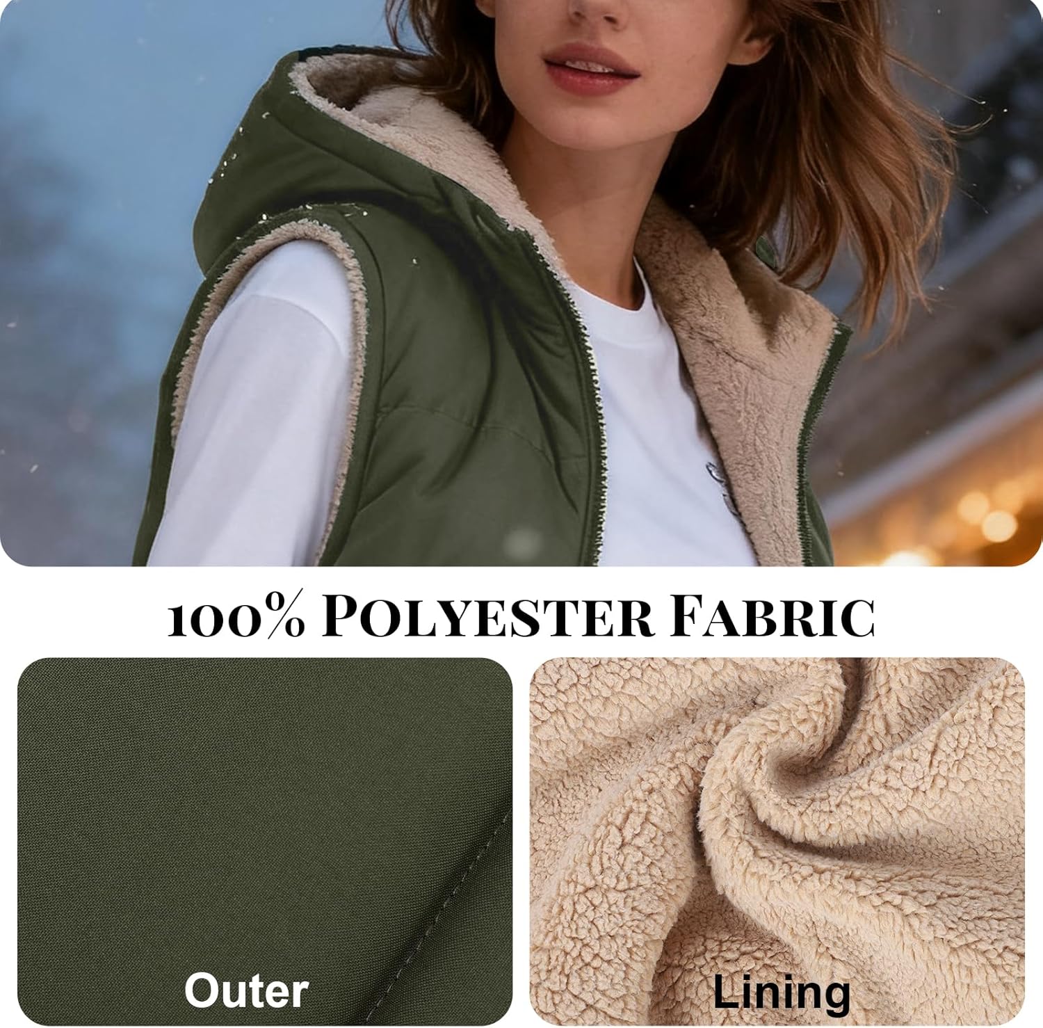 Detalle de Fecialy Herbstliche lange Weste 2-in-1
