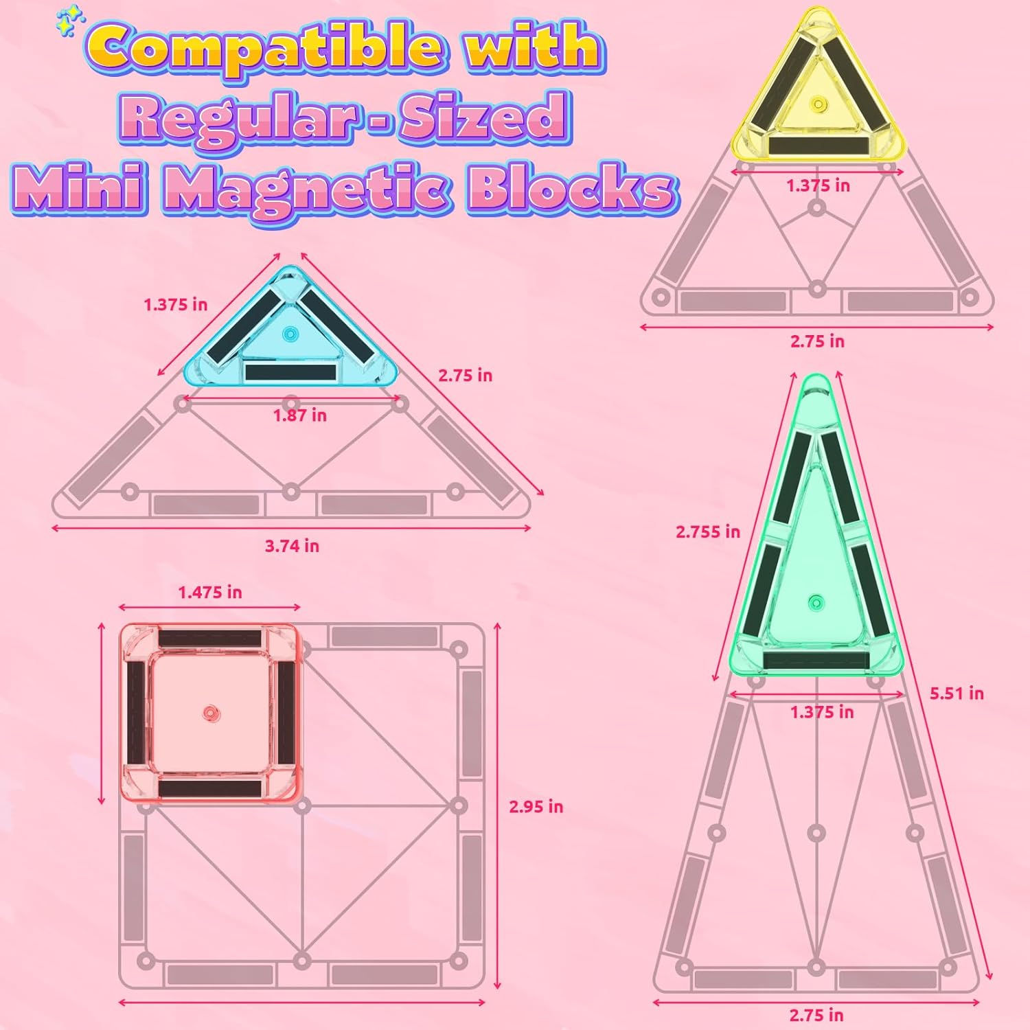 Thumbnail 4 de ORZbb Mini Magnetic Tiles Toddler Travel Essentials Set (36-Piece) with Case