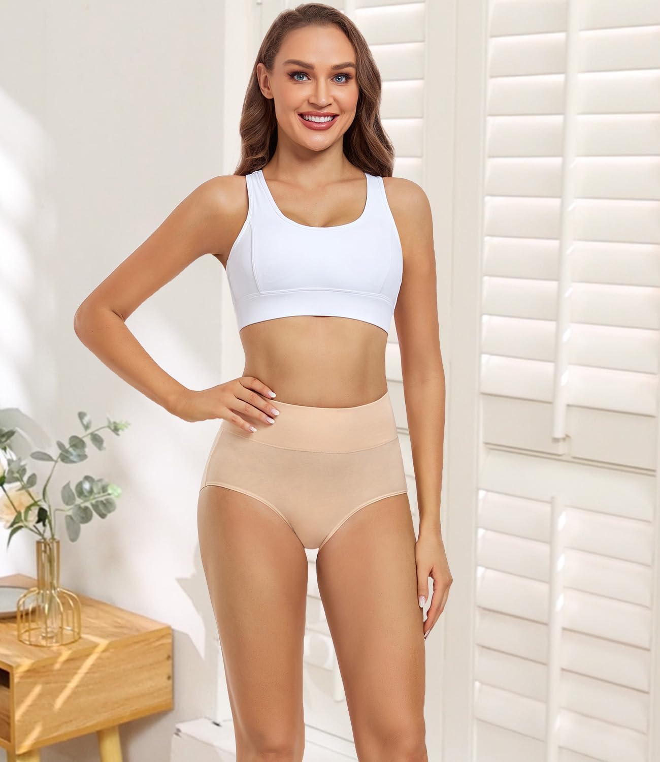 Thumbnail 1 de wirarpa Damen Unterhosen aus Baumwolle, Slips mit hoher Taille im 5er-Set