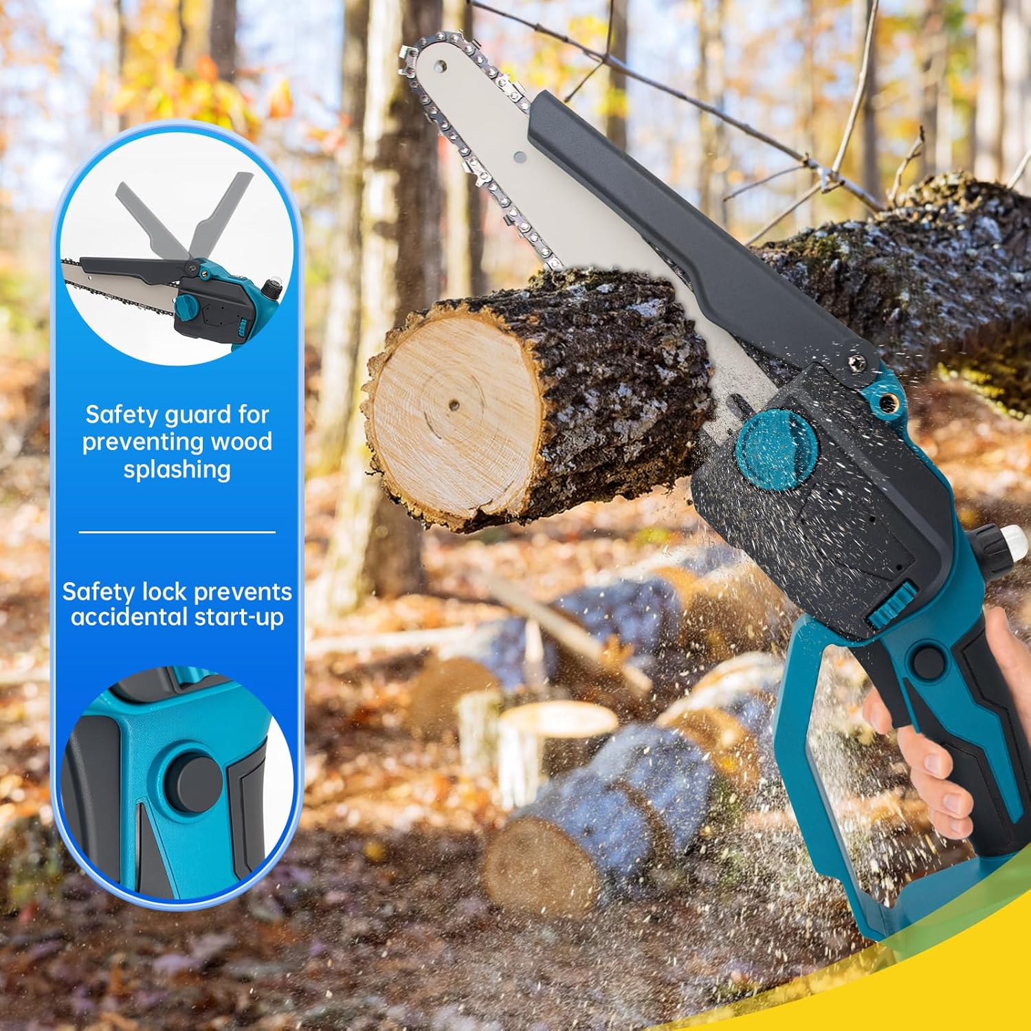 Detalle 2 de Higoom 6-Inch Mini Chainsaw 2 Batteries
