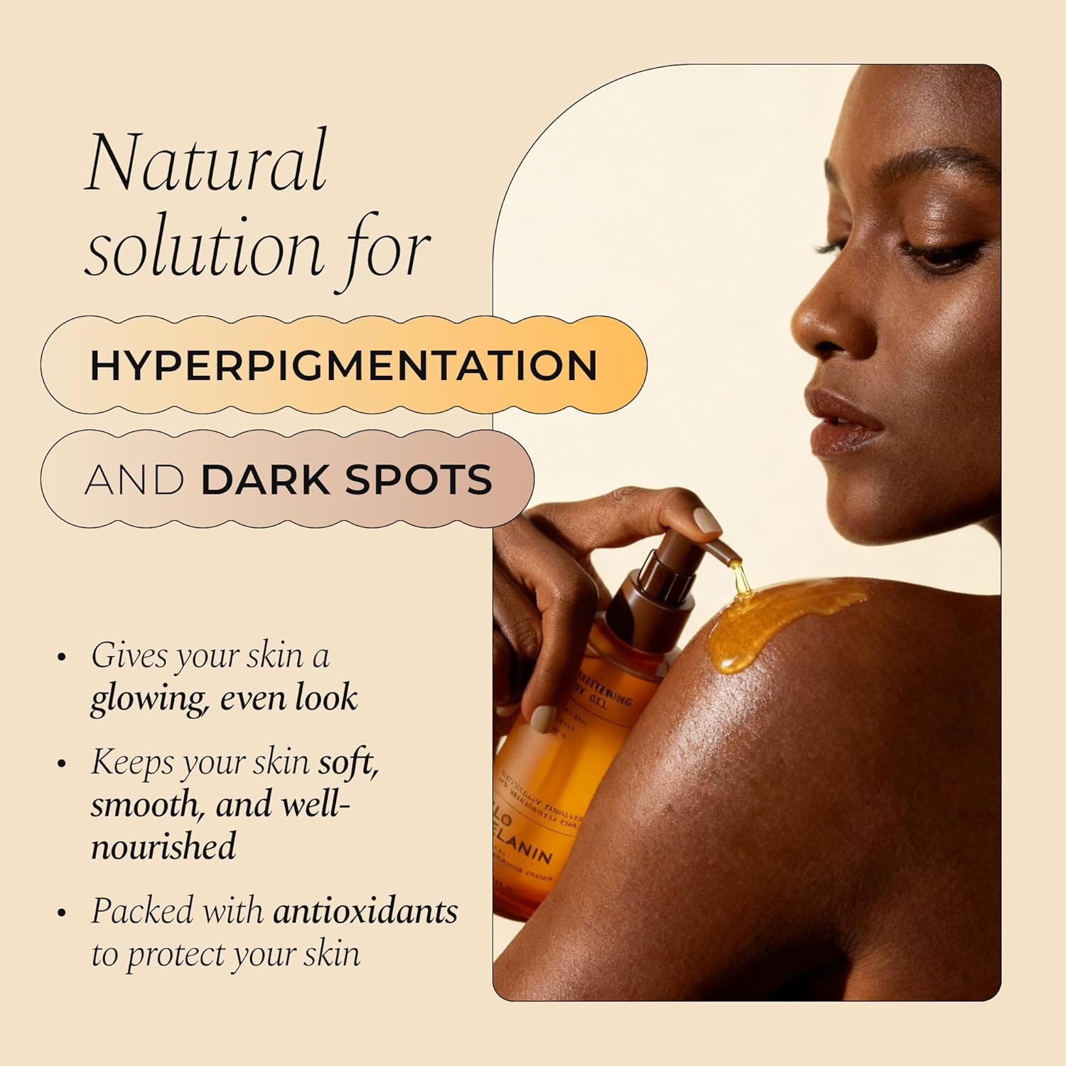 Detalle de Glo Melanin Brightening Body Oil — Lightweight Vitamin C, Kojic Acid & Turmeric Moisturizer (8 oz / 230 ml)