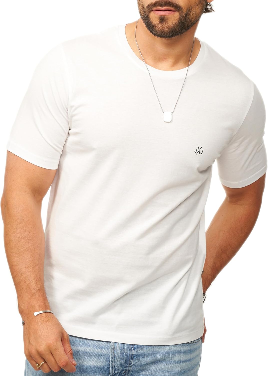 Thumbnail 2 de Jack & Jones Herren T-Shirt Infinity O-Neck Shirt – Kurzarm, Weiß, Logo-Print