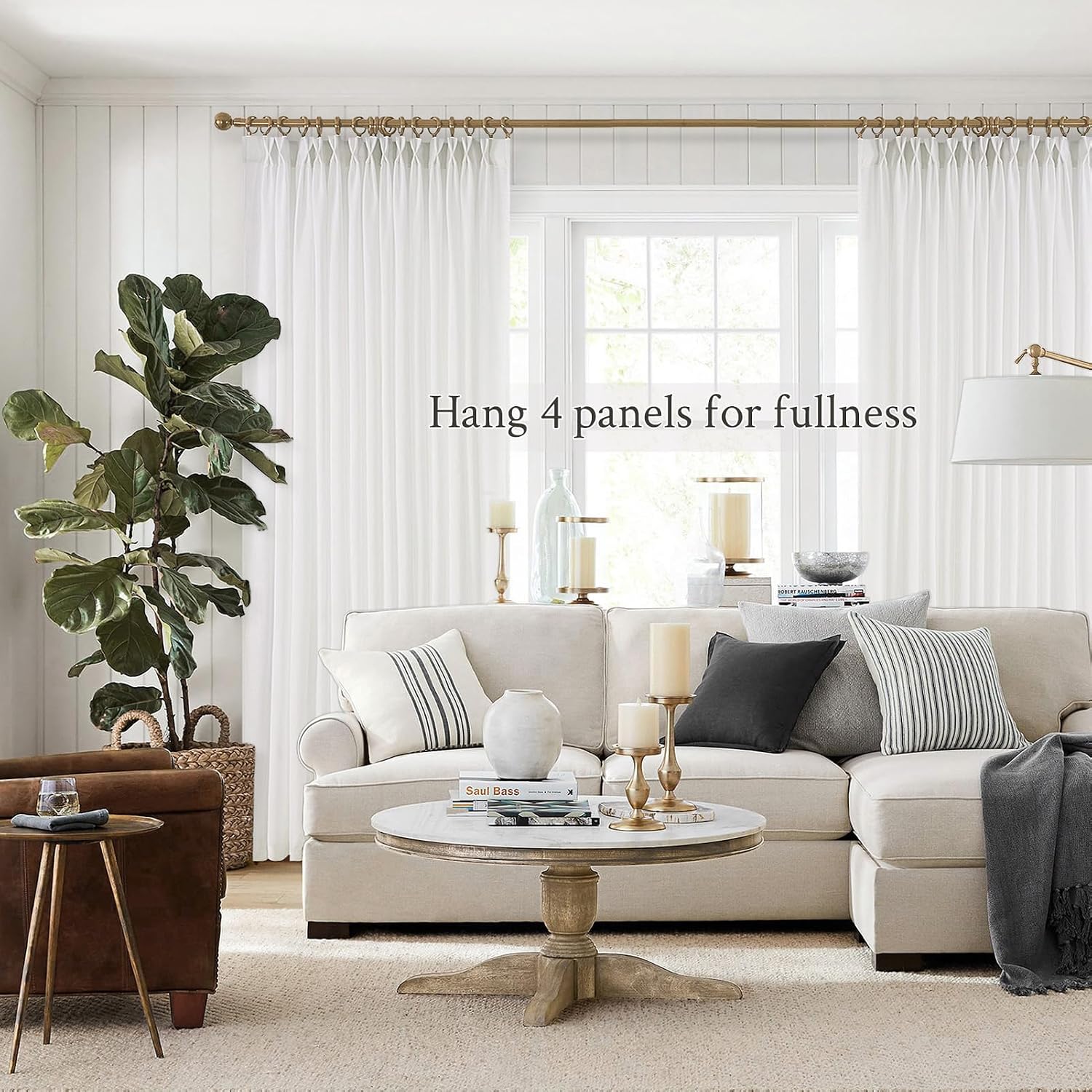 Detalle de Topfinel Linen Curtains, 96 Inches