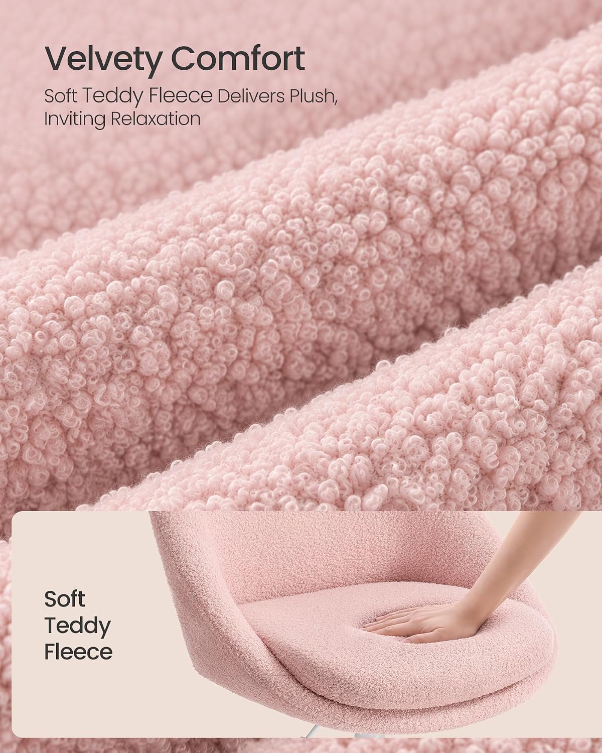 Detalle 2 de SONGMICS Vanity Chair in Jelly Pink
