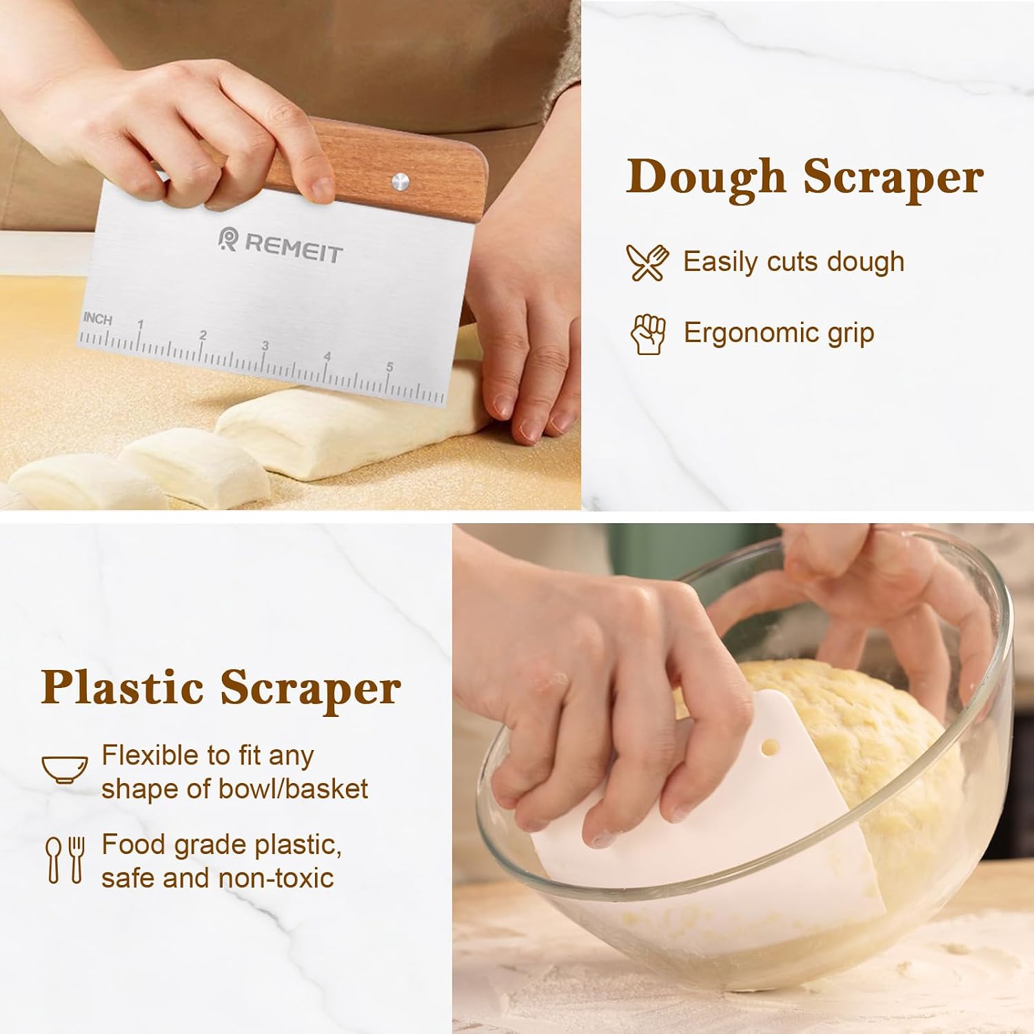 Thumbnail 5 de REMEIT NGRY229A10A#US Sourdough Starter Kit with Silicone Proofing Baskets