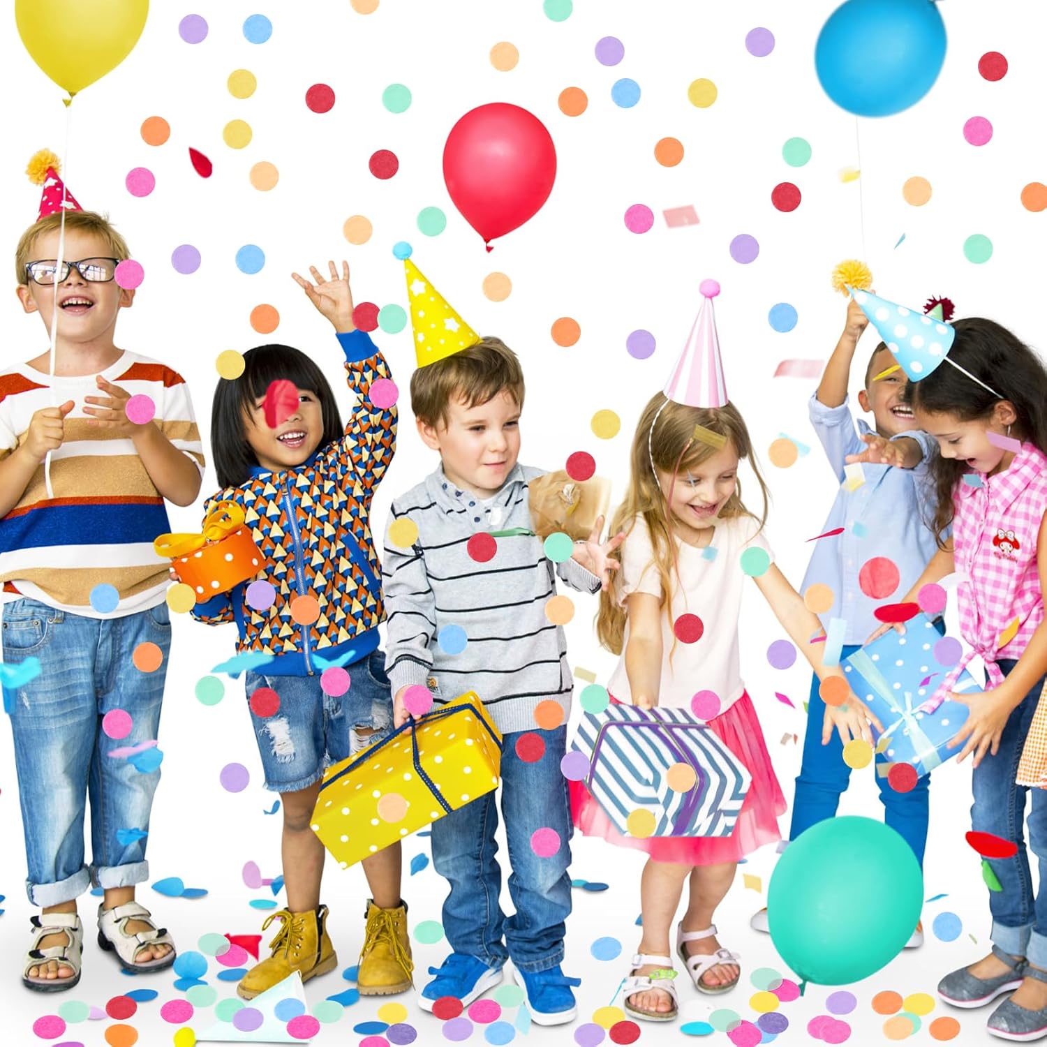 Thumbnail 5 de Konfetti Bunt 6000 Stück (2,5 cm) für Geburtstag, Hochzeit & Party-Deko – 50 g Papier-Konfetti