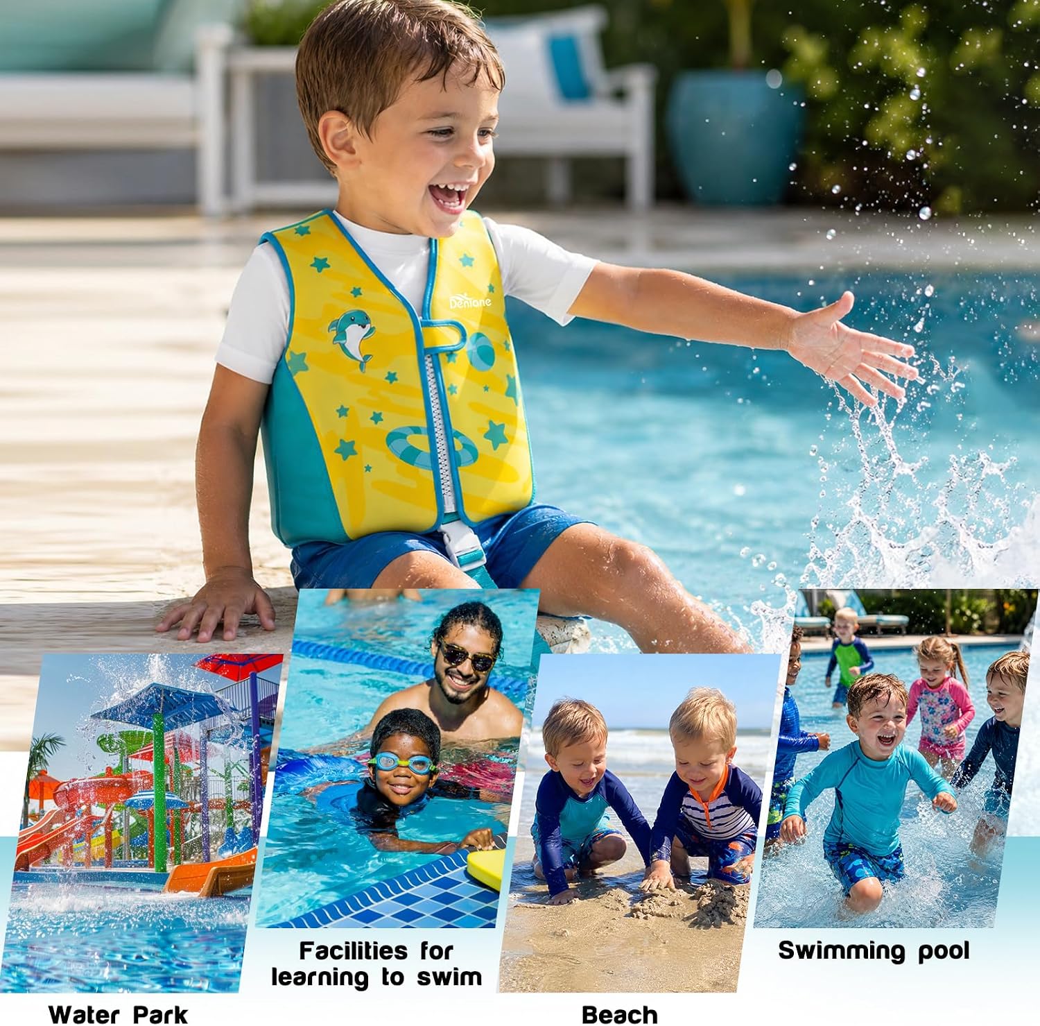 Thumbnail 6 de Schwimmweste für Kinder 2–6 Jahre – TÜV-geprüft, 8 abnehmbare Schaumstoffplatten, 15–30 kg