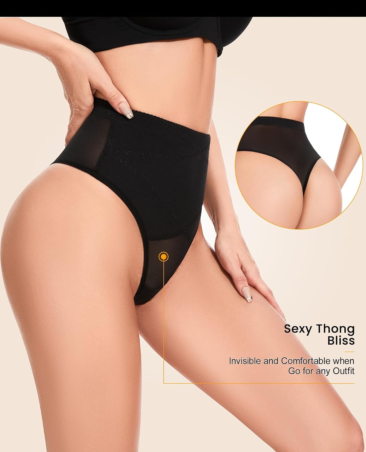 Detalle 2 de SIMIYA Thong Shapewear in Mesh