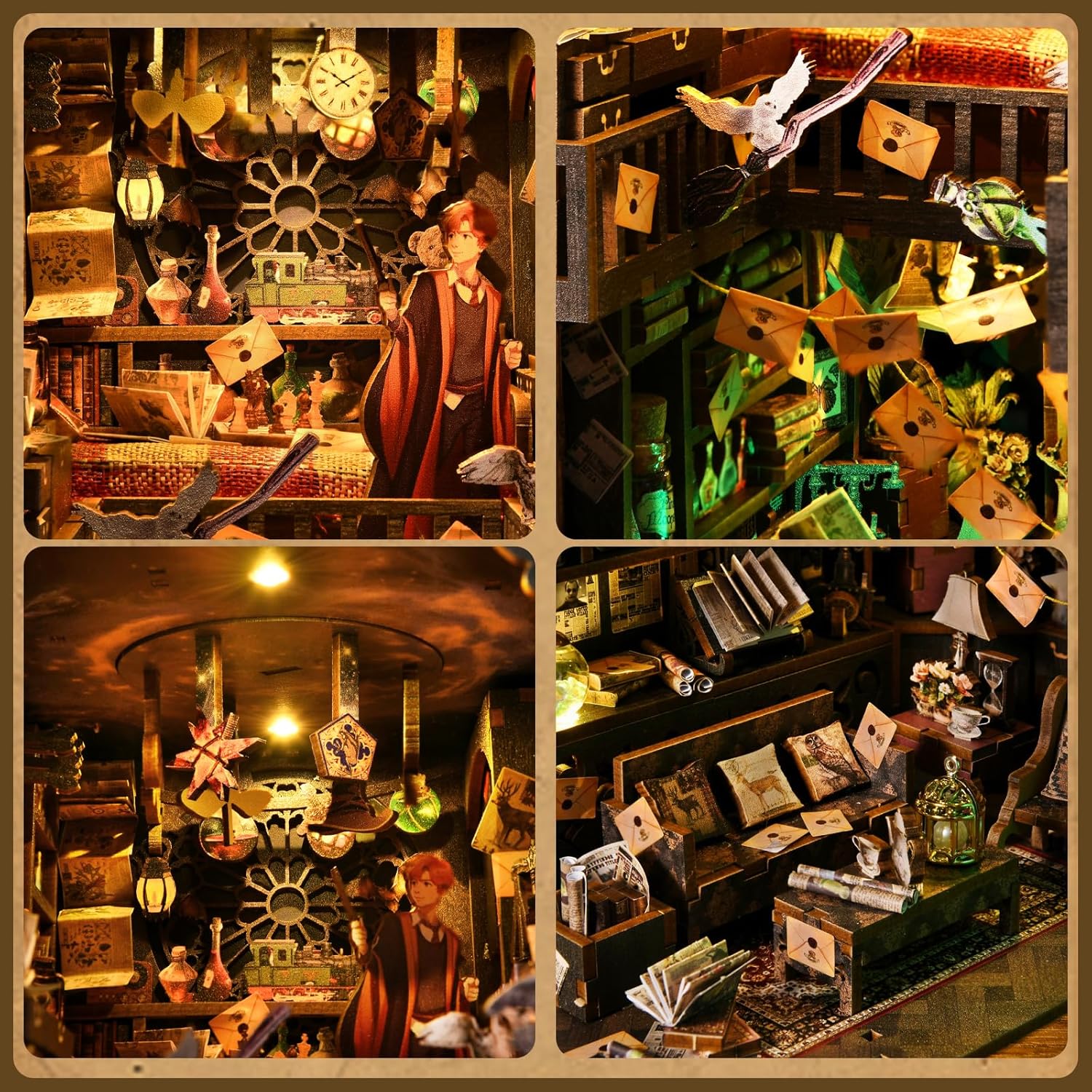 Thumbnail 2 de ETKVR Book Nook Kit – DIY Book Nook Modell für Erwachsene, magisches 3D Holz-Puzzle Buchstützen‑Insert
