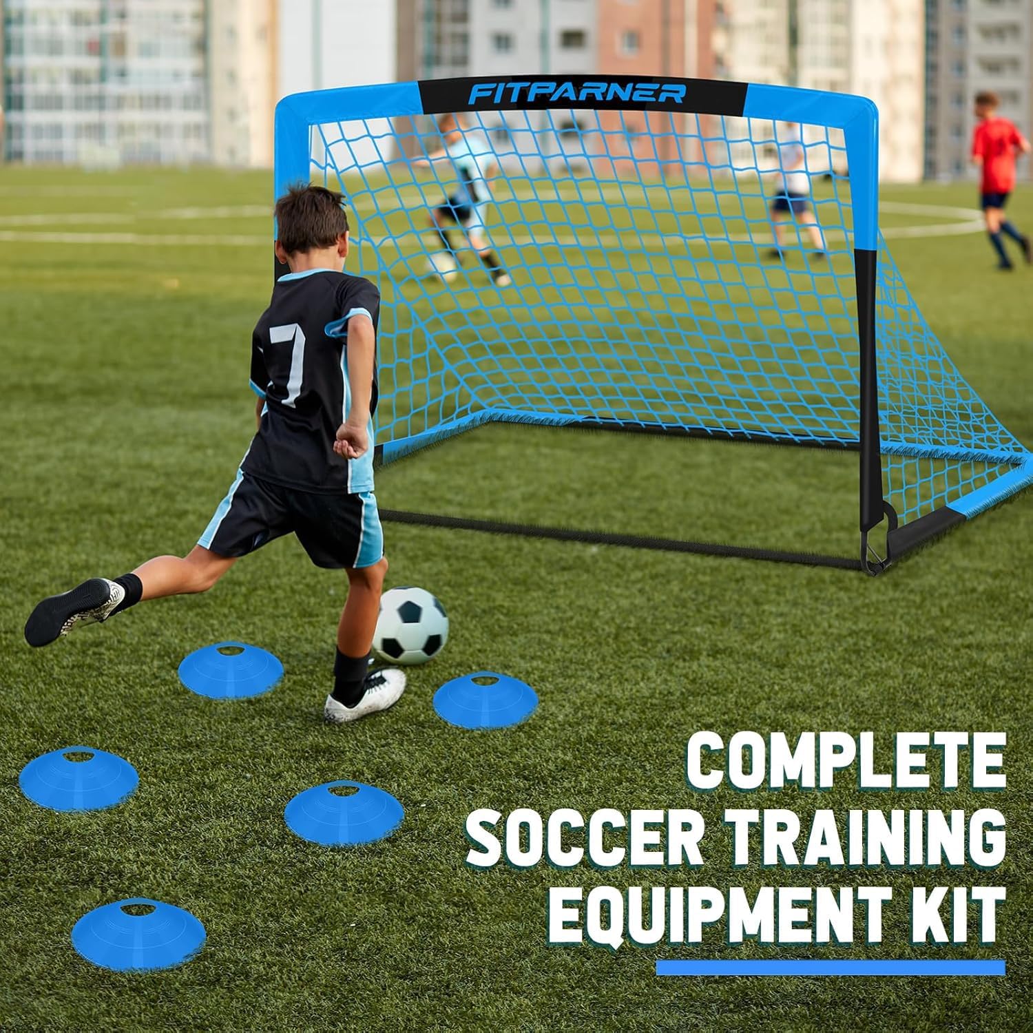 Thumbnail 6 de Kids Soccer Goals for Backyard Set – 2 Pack Portable Pop Up Soccer Nets with Ball and Accessories