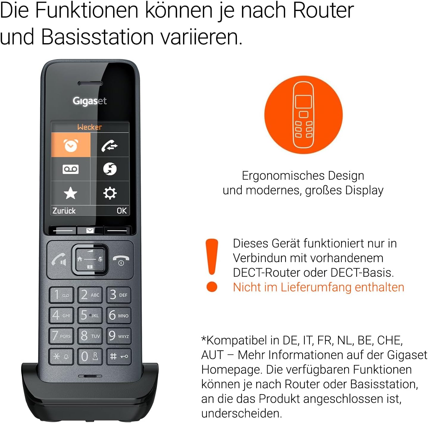 Detalle 2 de Gigaset Comfort 520HX Duo – 2 DECT-Mobilteile mit Ladeschale (ohne Basis), titan-schwarz