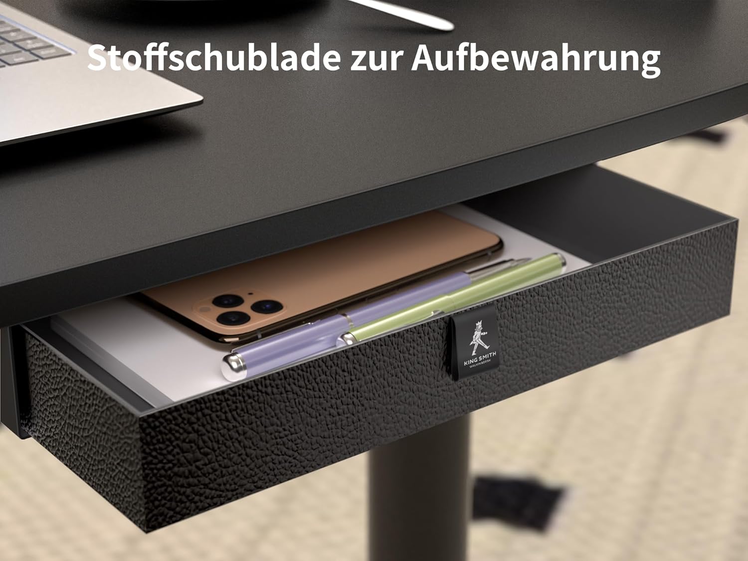 Thumbnail 5 de WalkingdesK Beistelltisch C-Form höhenverstellbar Schwarz