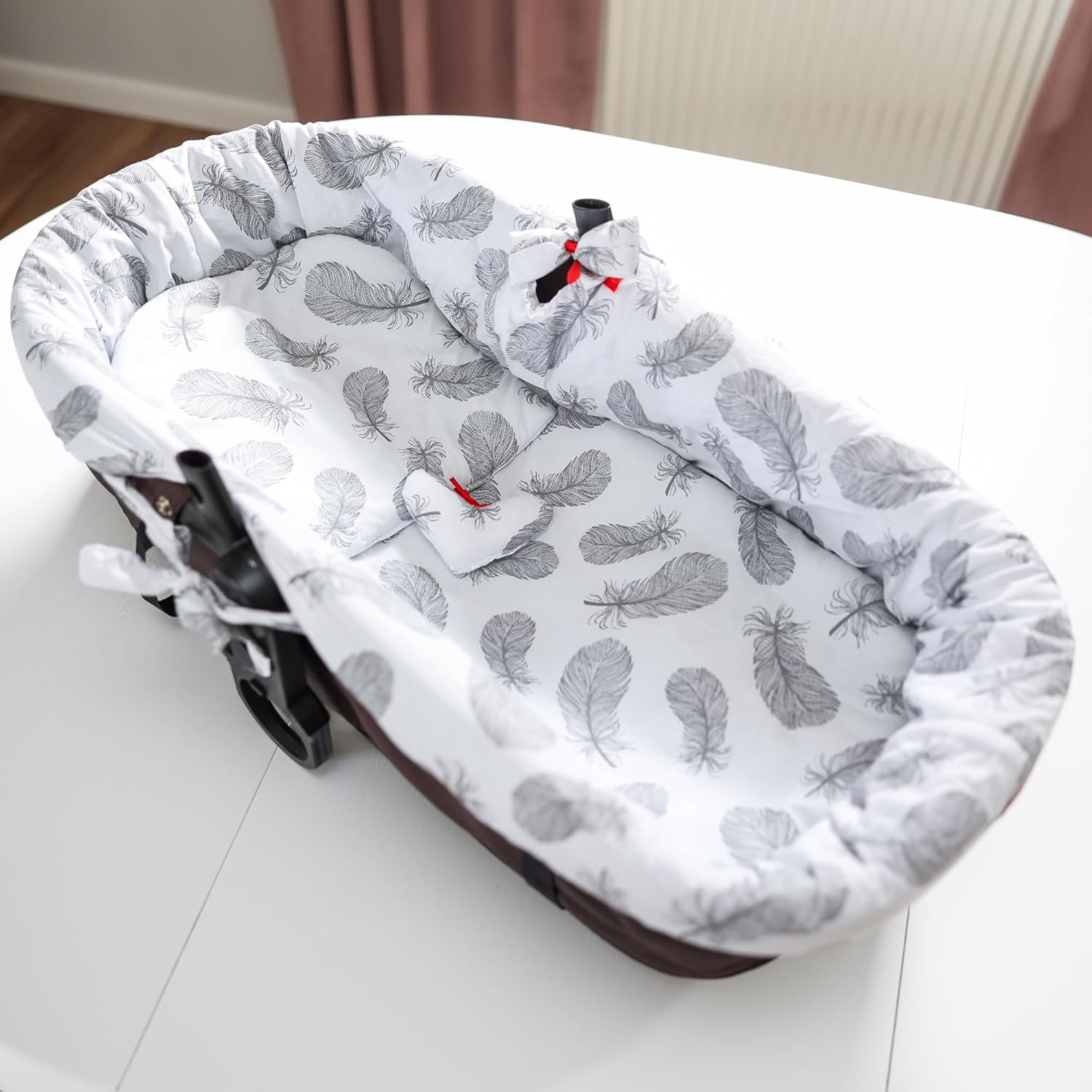 Thumbnail 5 de Set 3 accessori per navicella neonato: inserto, nido e materassino in cotone morbido