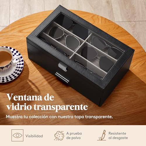 Thumbnail 3 de Lifewit organizador para gafas con caja de relojes y tapa de cristal (negro, 35 x 21 cm)