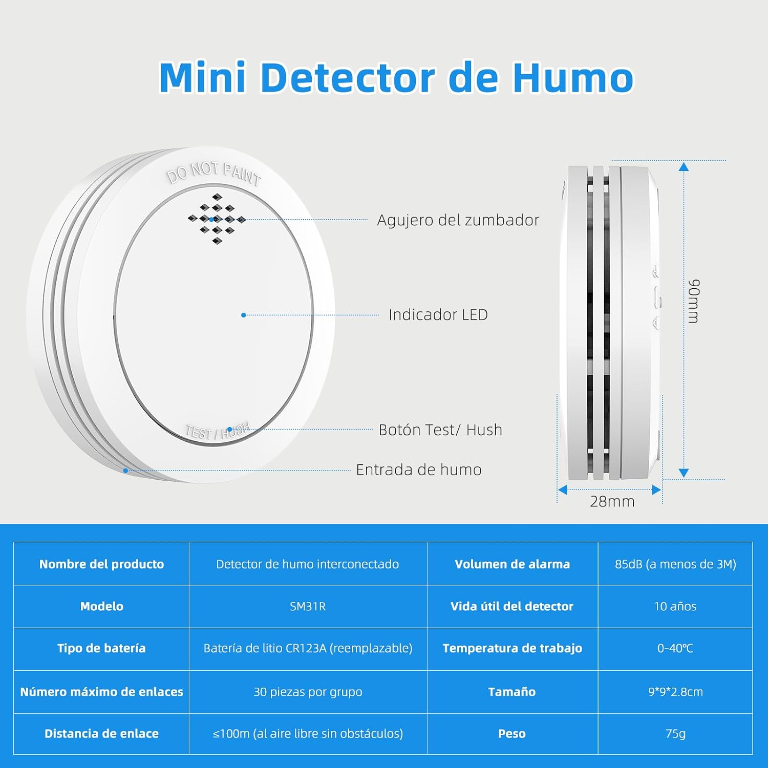 Thumbnail 6 de Detector de Humo en Red 10 años 10 unidades