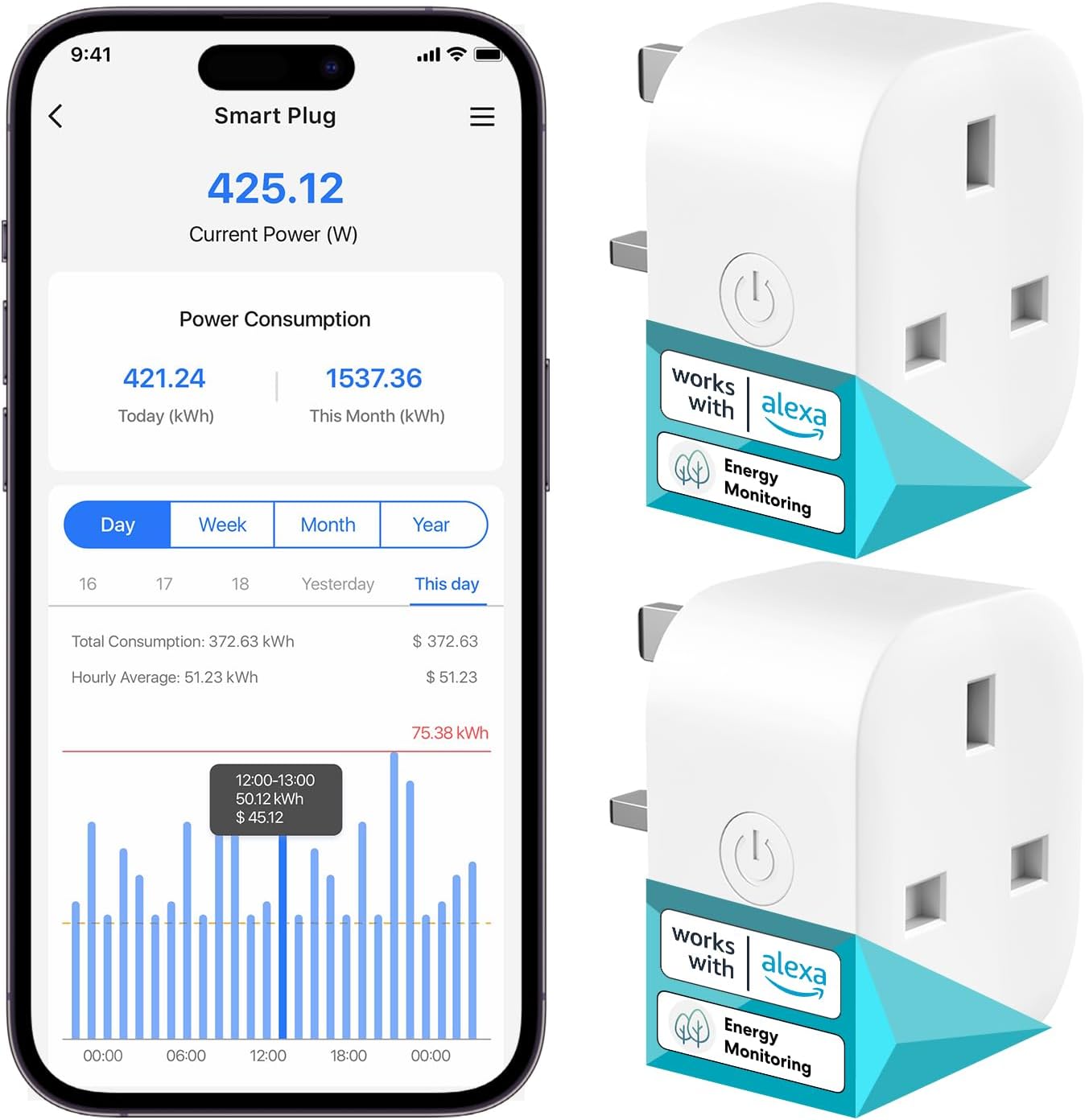 Detalle de Meross Smart Plug Mini 13A 2 Pack