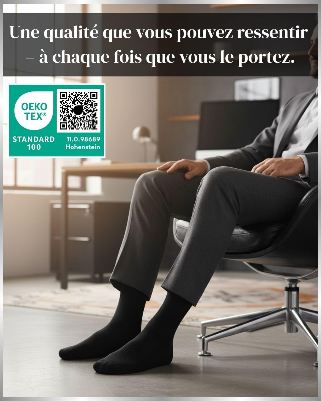 Thumbnail 6 de Chaussettes Homme Business Noir (lot de 10) en coton respirant – Confort au quotidien